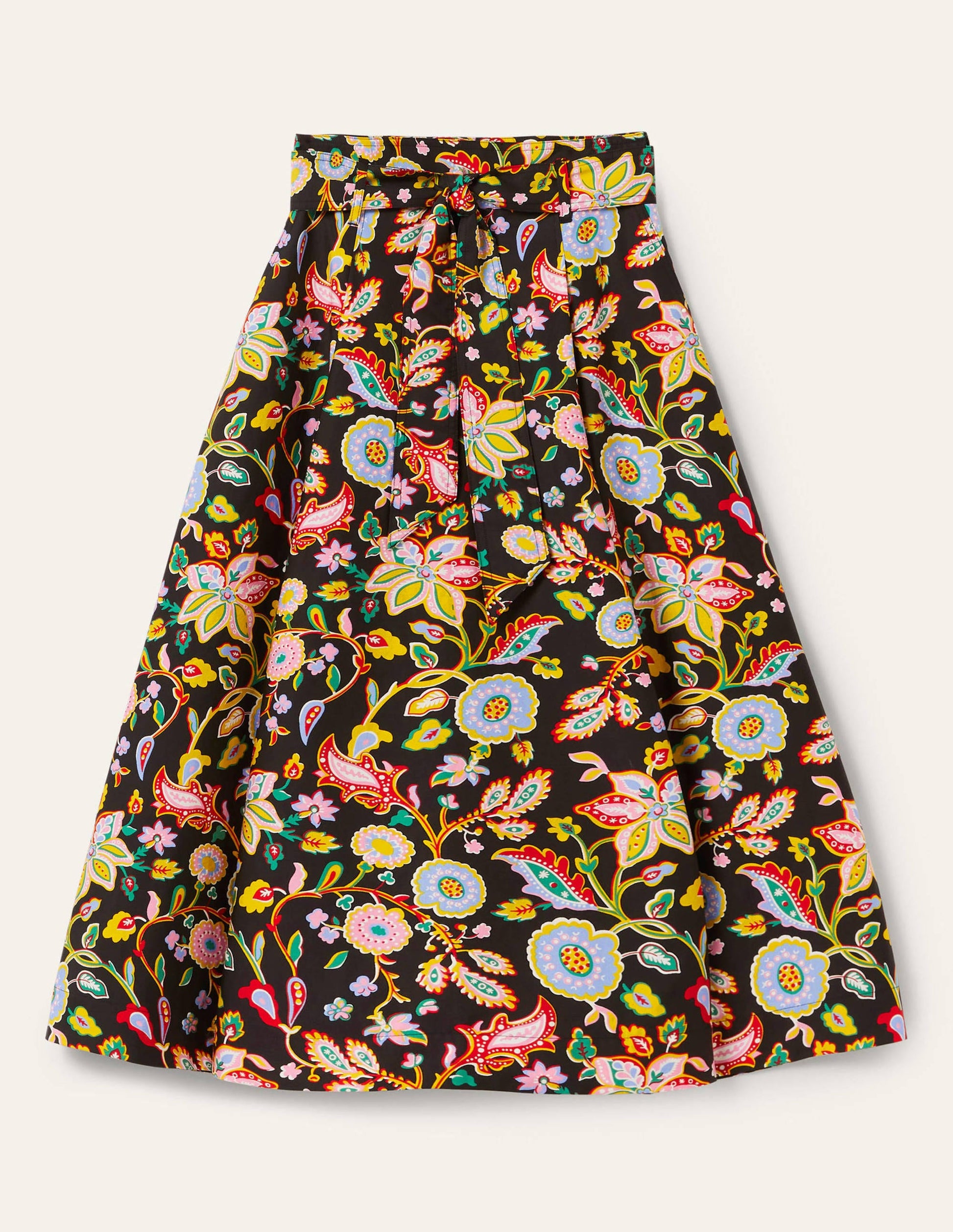 Round Waistband Full Skirt-Black, Opulent Paradise-6