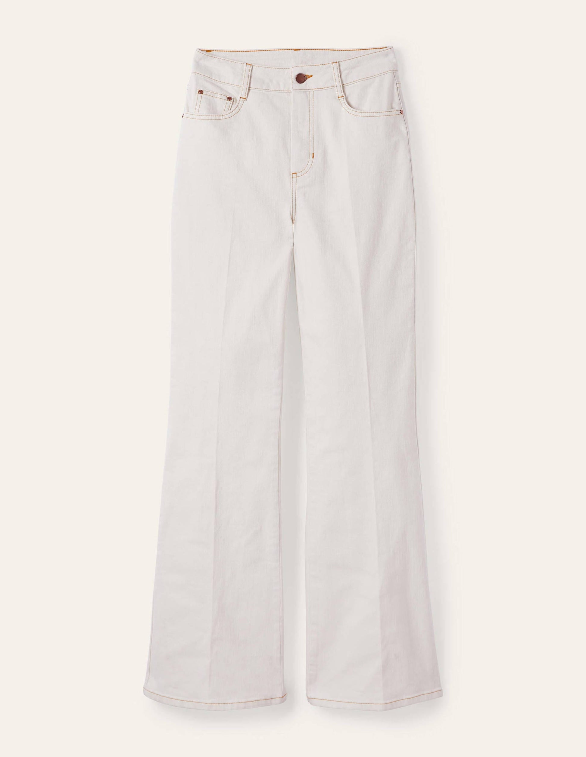 High Waist Smart Flare-Ecru-6