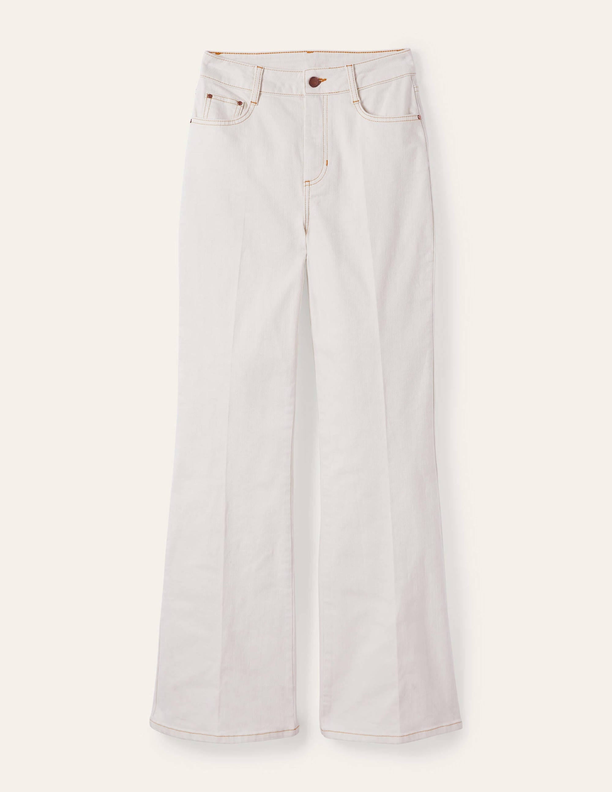 High Waist Smart Flare-Ecru - Image 6