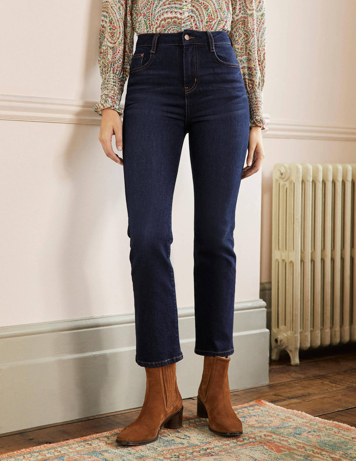 Cropped Flare Jeans-Indigo - Image 4