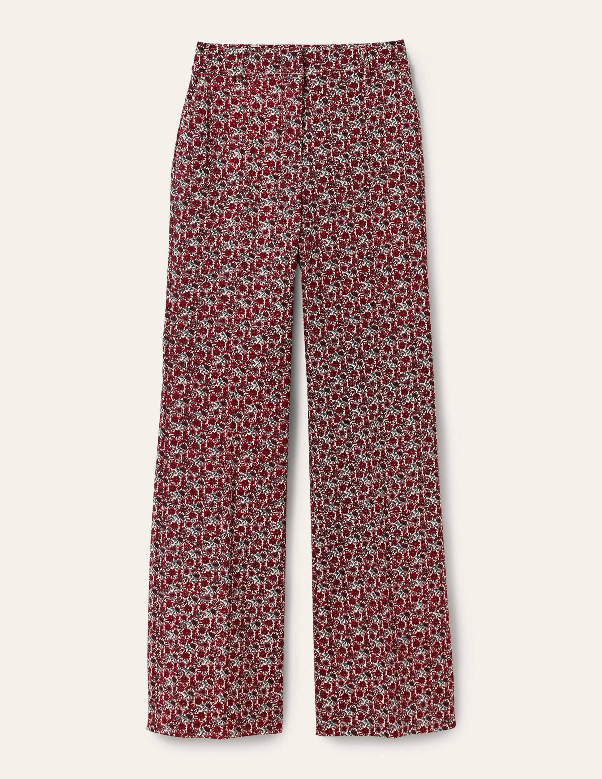 Printed Wideleg Pants-Red/Dusty Blue Floret Bloom-5