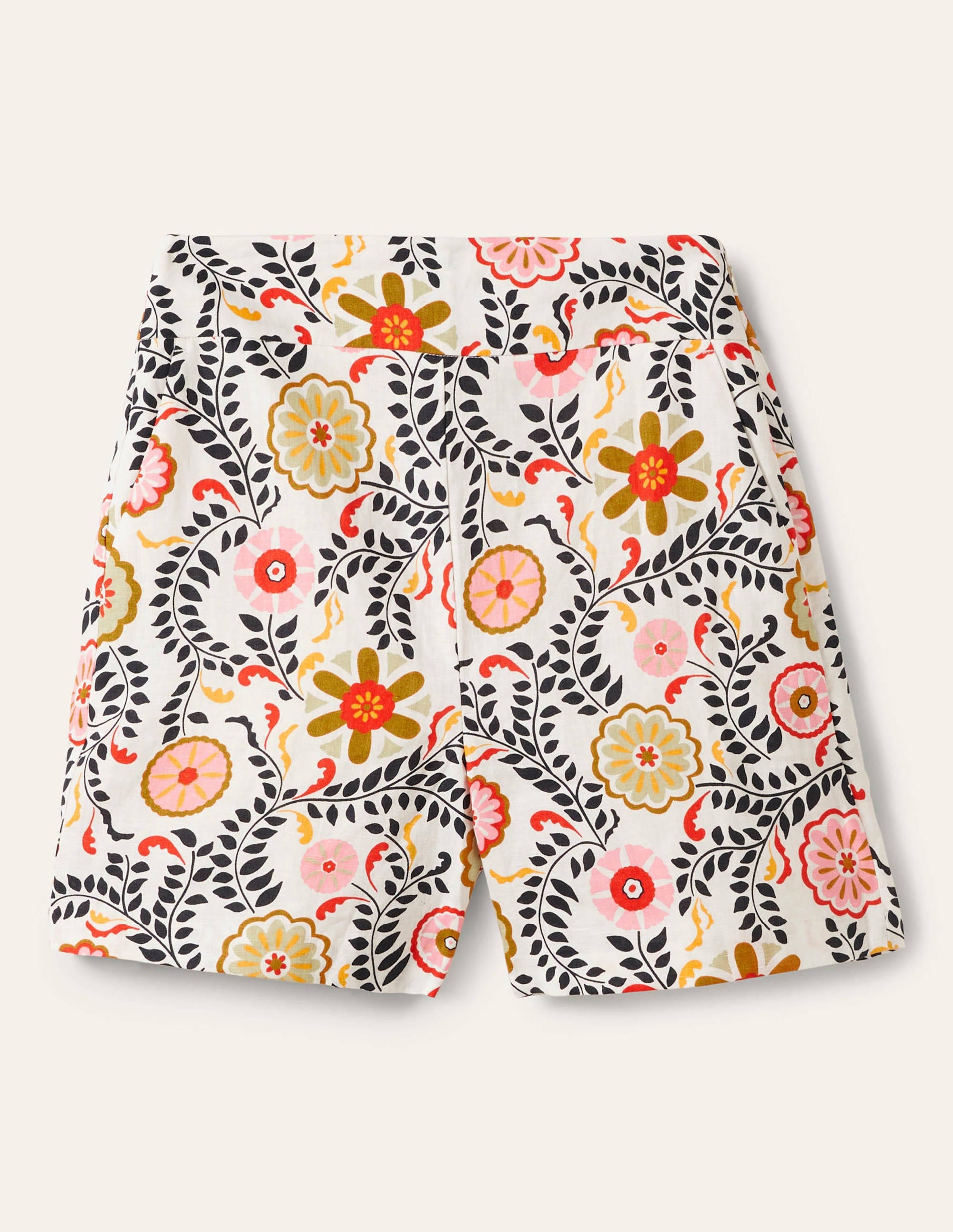 Georgina Linen Shorts-Ivory, Opulent Garden - Image 5