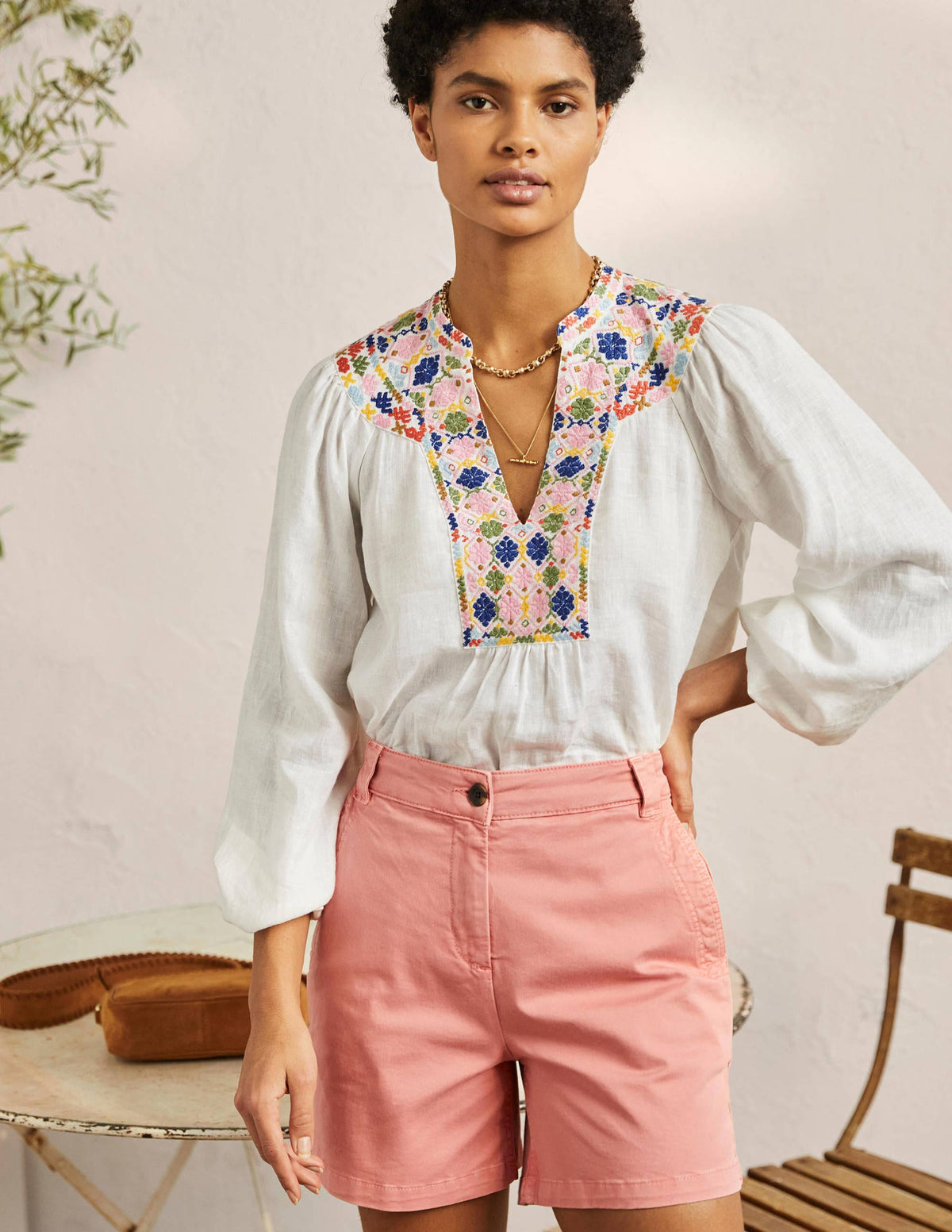 Classic Chino Shorts-Mauve Flower Pink-1