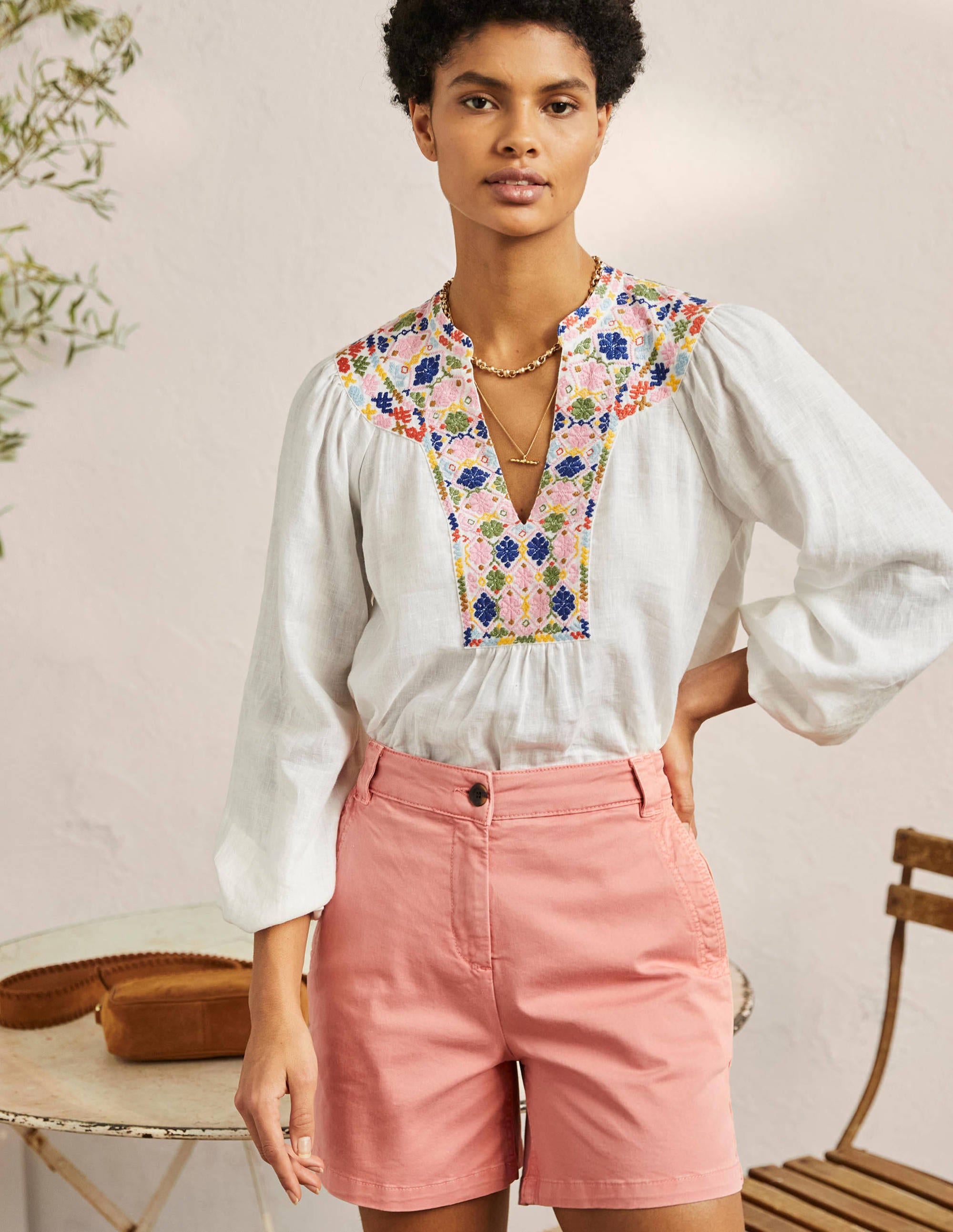 Classic Chino Shorts-Mauve Flower Pink - Image 1