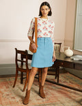 Patch Pocket Skirt-Mountain Spring Blue