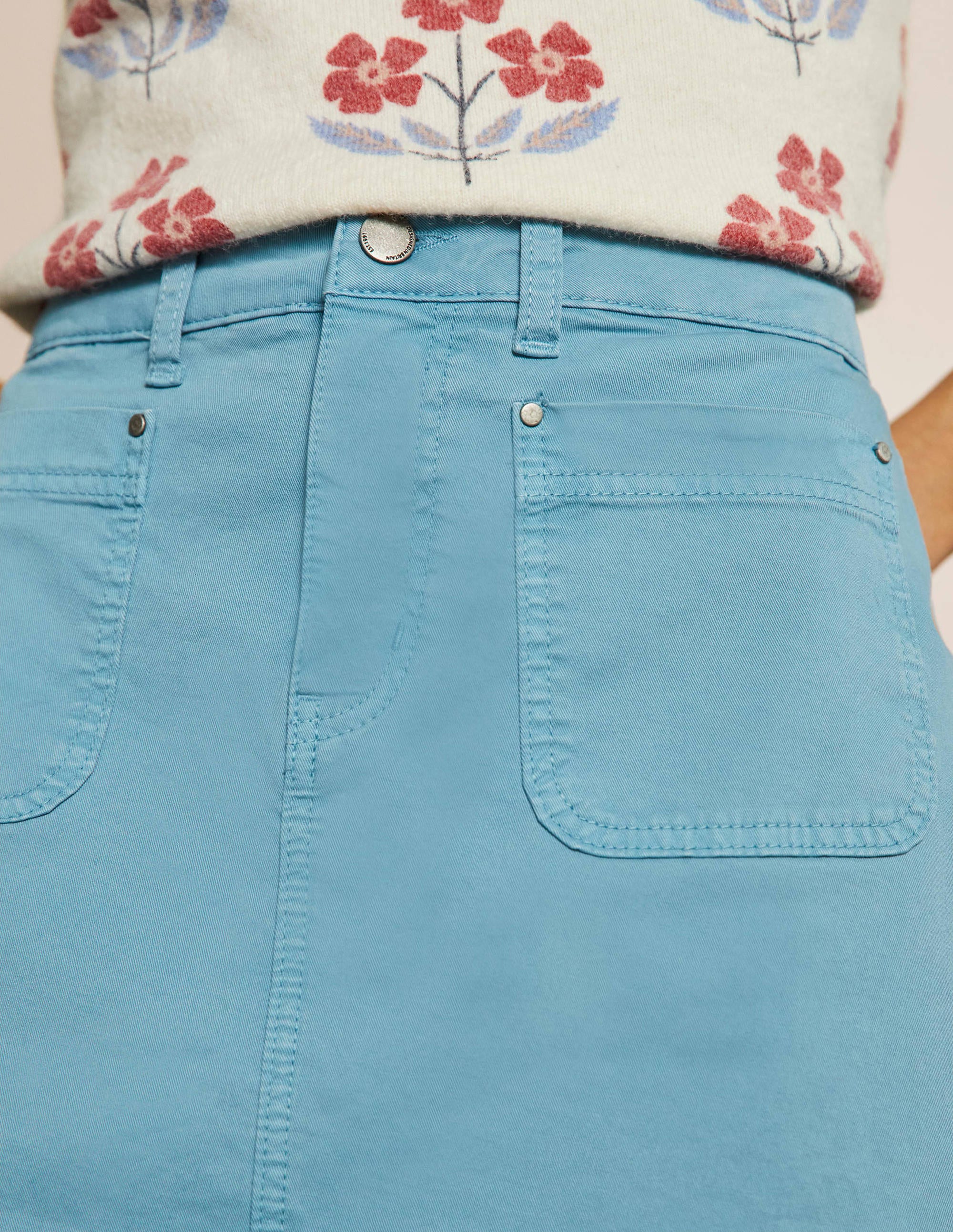 Patch Pocket Skirt-Mountain Spring Blue - Image 2