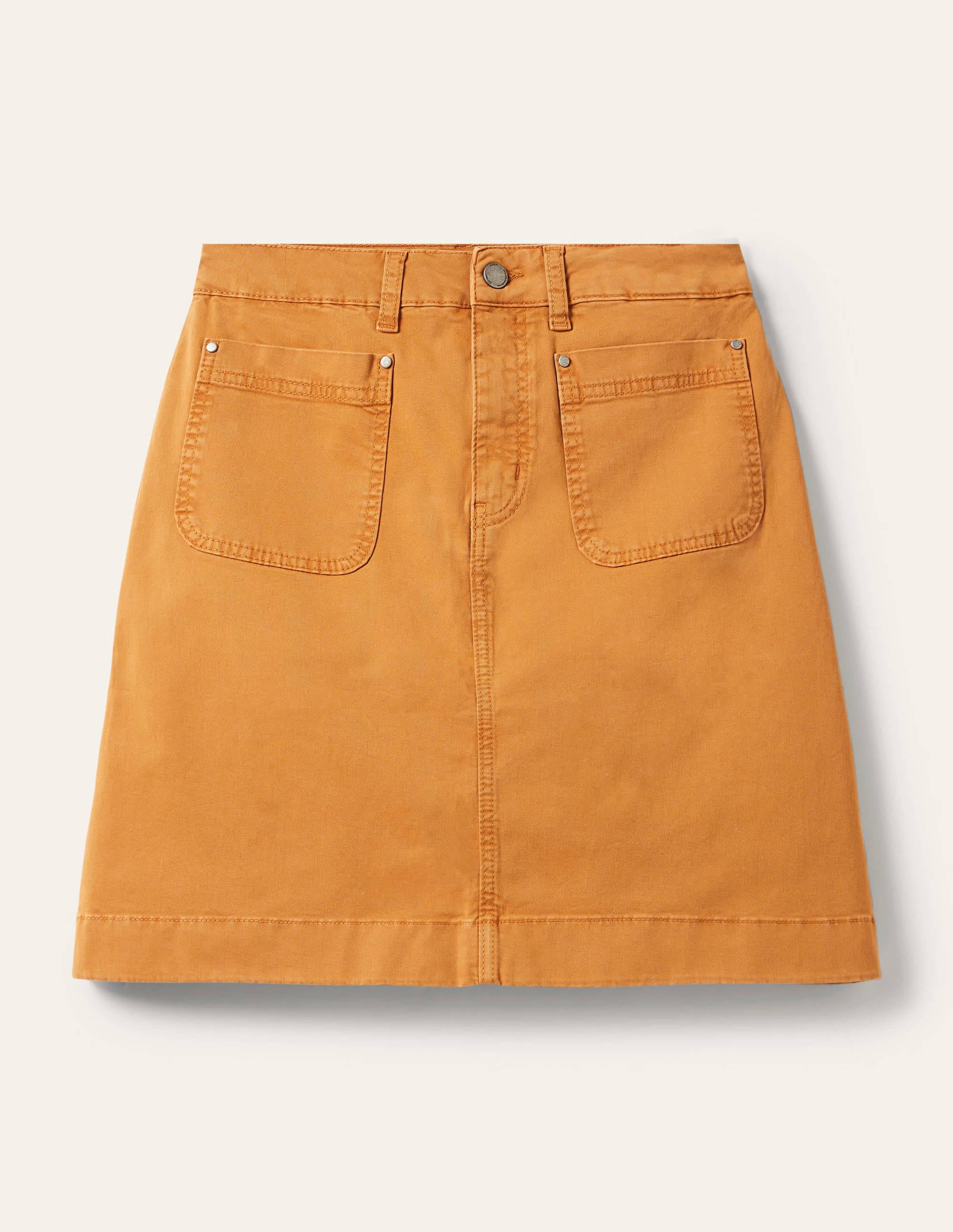 Patch Pocket Skirt-Teak Wood Brown - Image 5