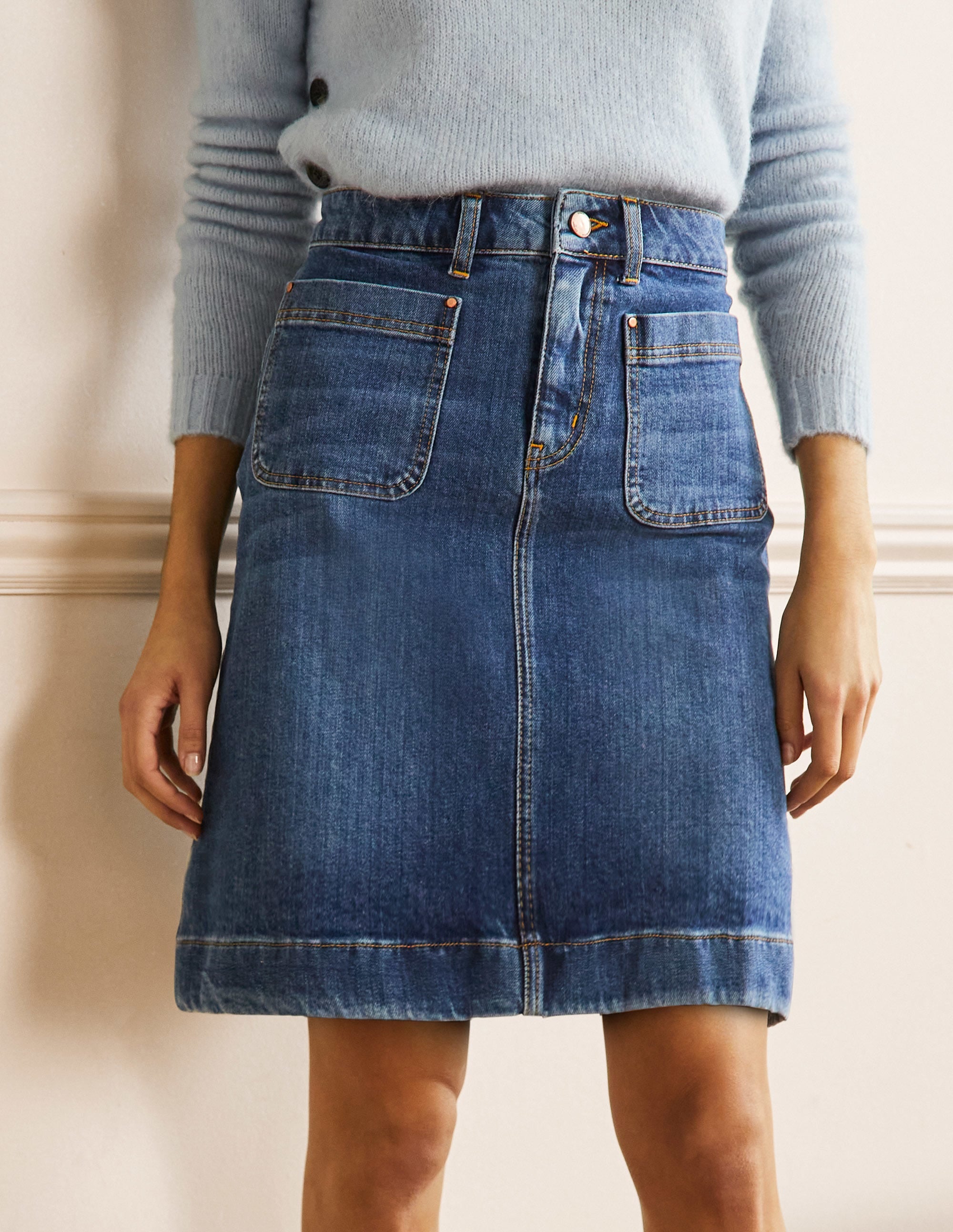 Patch Pocket Skirt-Mid Vintage - Image 1