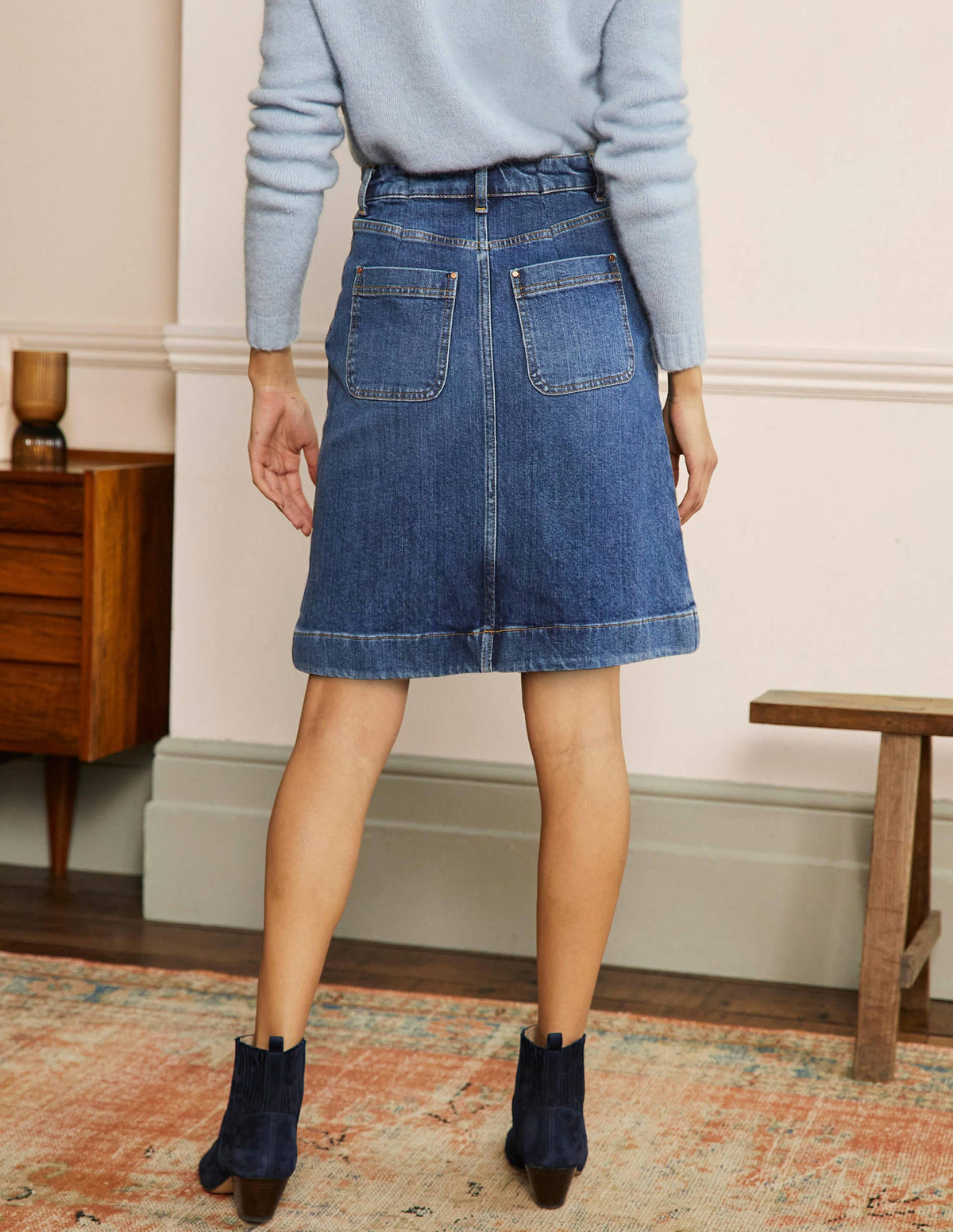 Patch Pocket Skirt-Mid Vintage-3