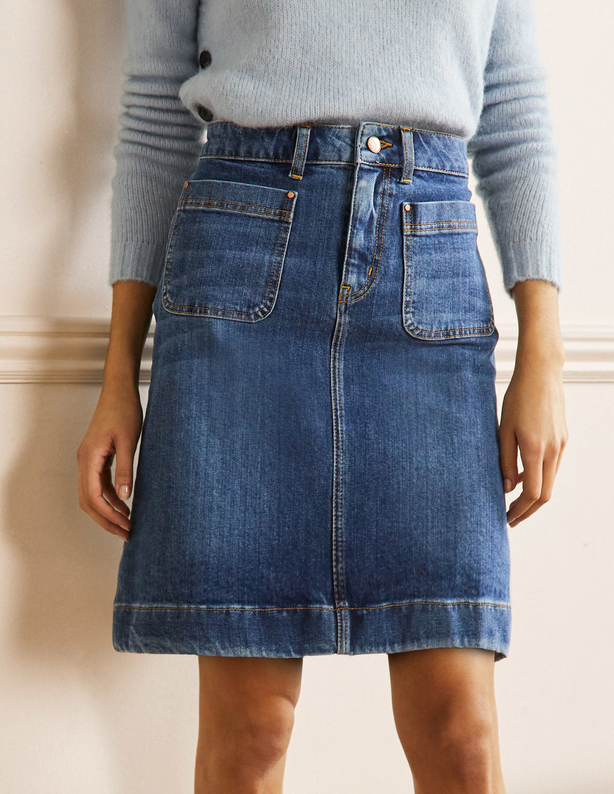 Patch Pocket Skirt-Mid Vintage-4