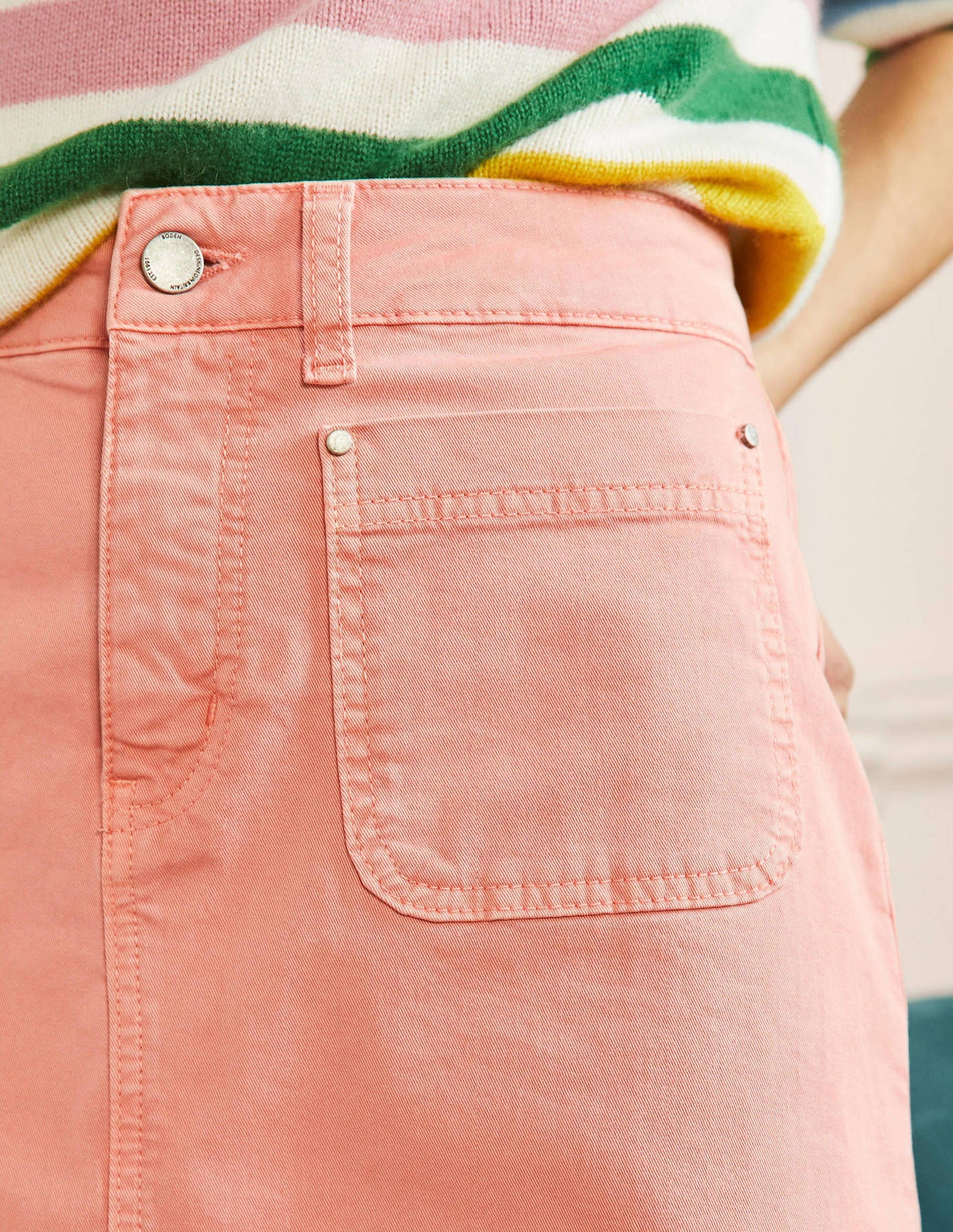 Patch Pocket Skirt-Mauve Flower Pink-2