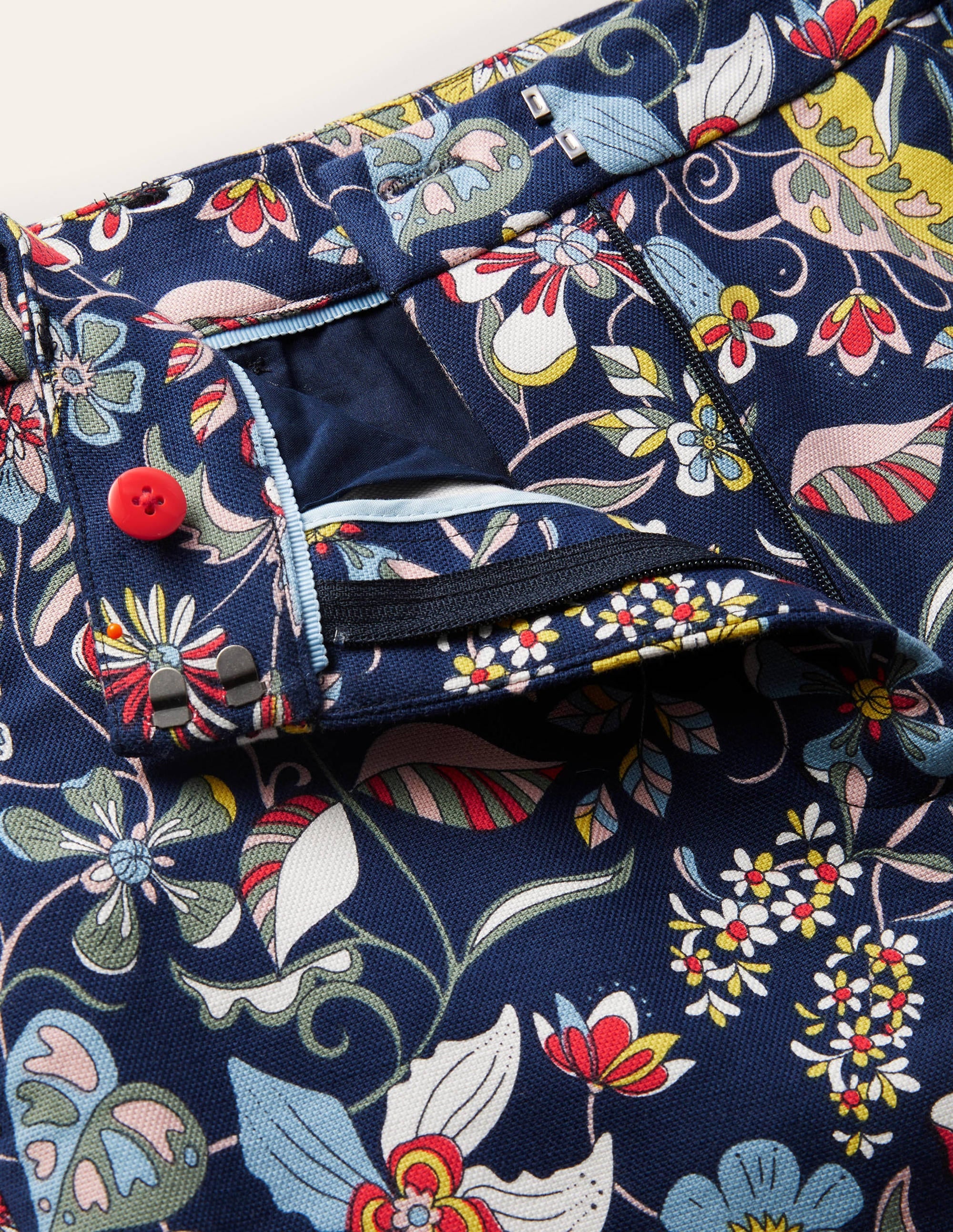 Carrie Printed Pants-French Navy, Tropic Florals - Image 4