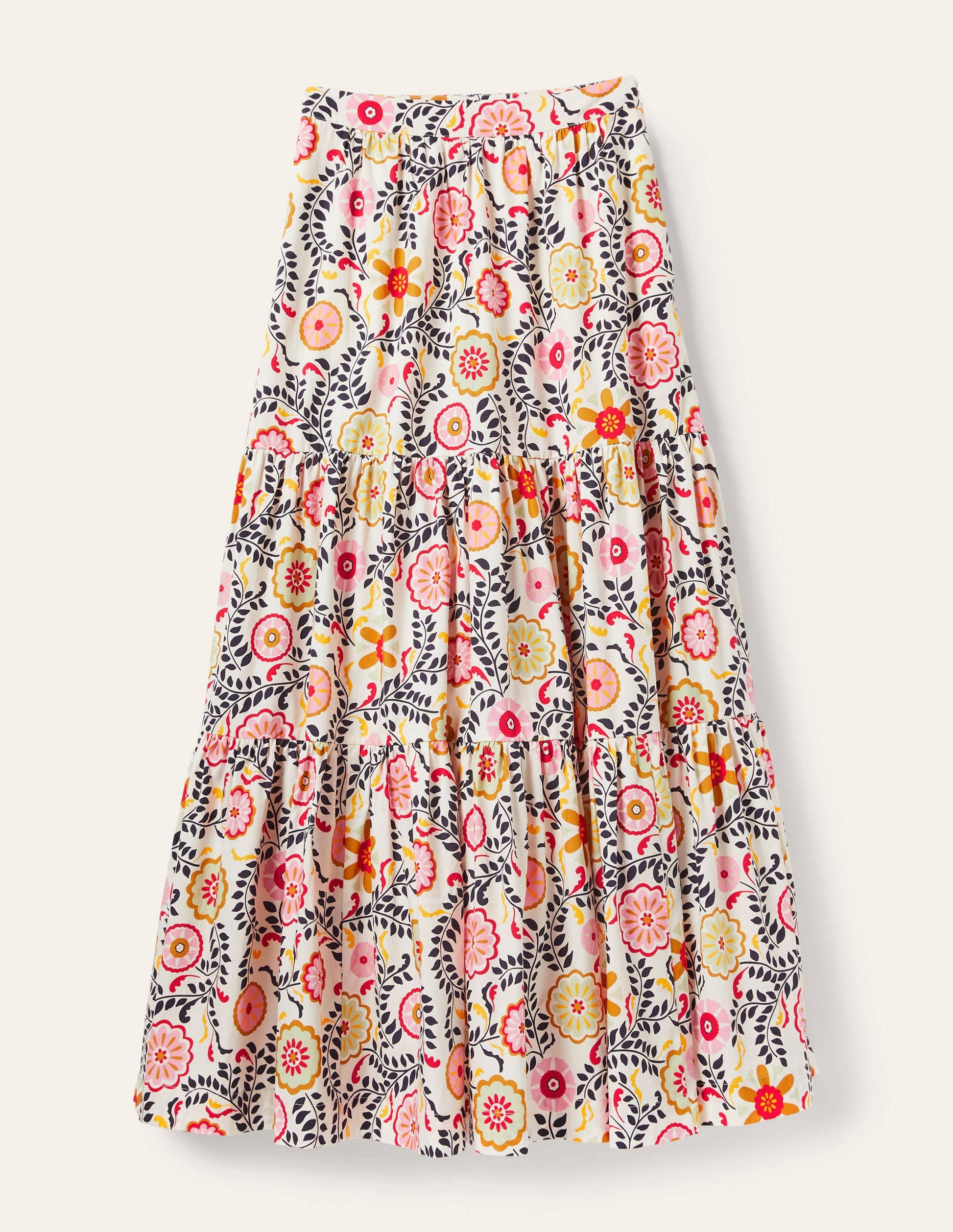 Lorna Tiered Maxi Skirt-Ivory, Opulent Garden-6