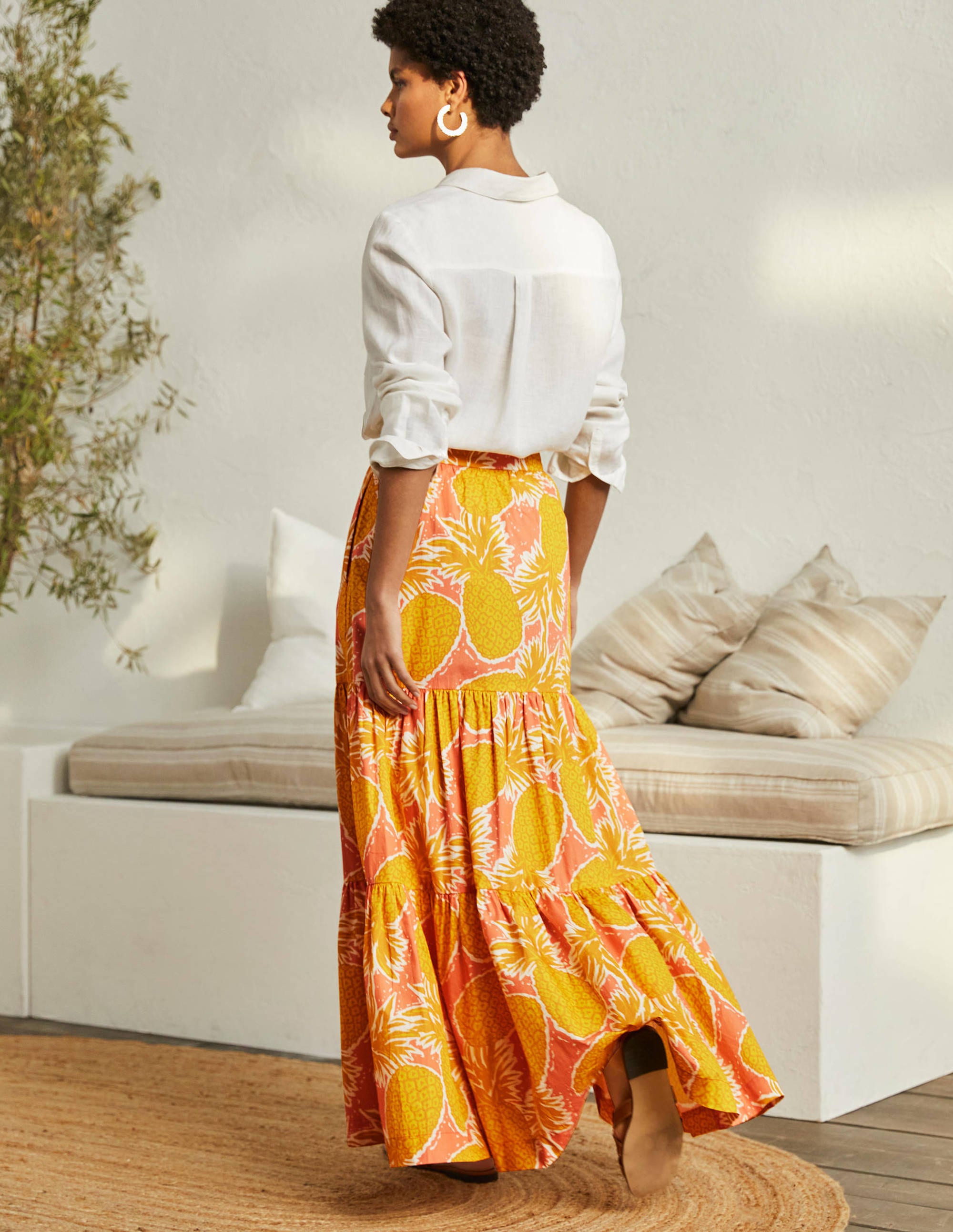 Lorna Tiered Maxi Skirt-Brioche, Pineapple Cluster - Image 3