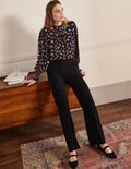 Relaxed Bootcut Pants-Black