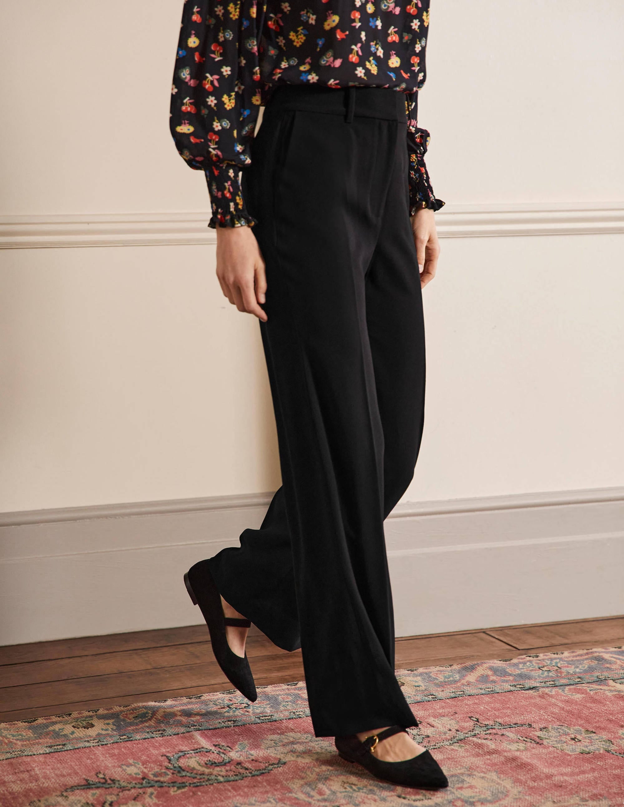 Relaxed Bootcut Pants-Black - Image 4