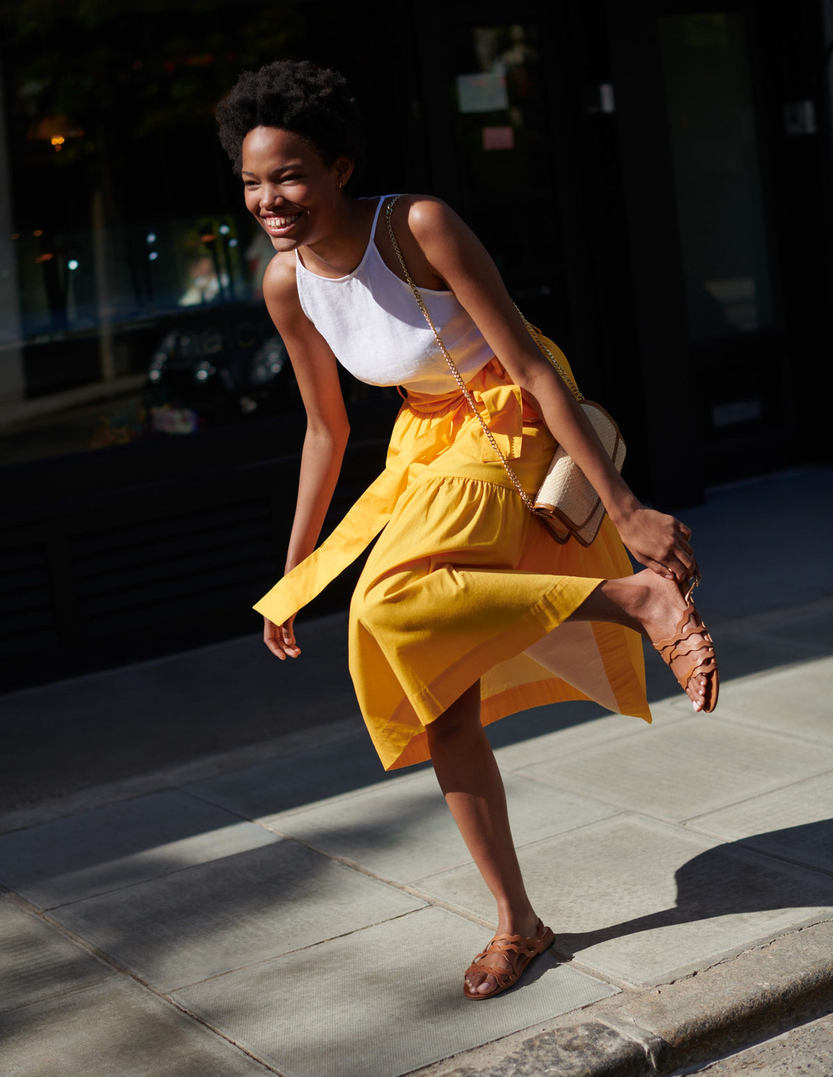 Tiered Belted Midi Skirt-Honeycomb - Image 14