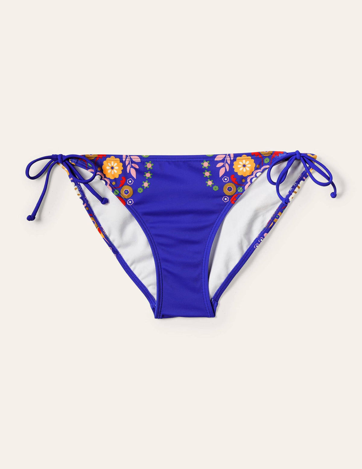 Symi String Bikini Bottoms-Cobalt, Opulent Garden - Image 5