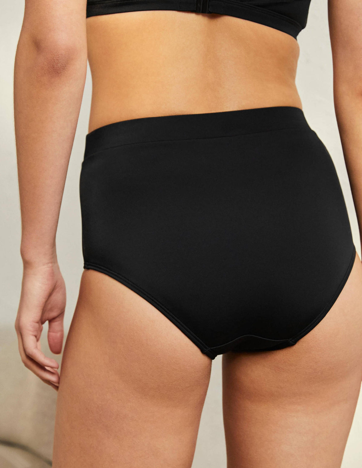 High Waist Bikini Bottoms-Black - Image 3