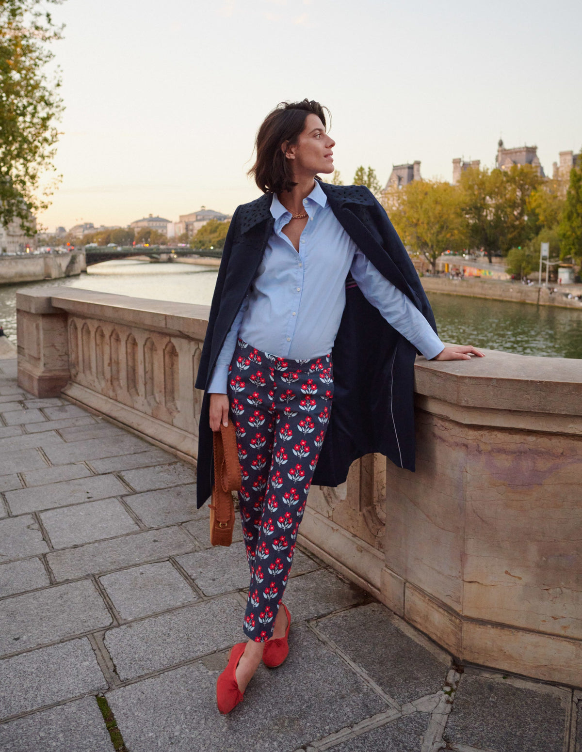 Richmond 7/8 Pants-Navy, Blossoming Bud - Image 7