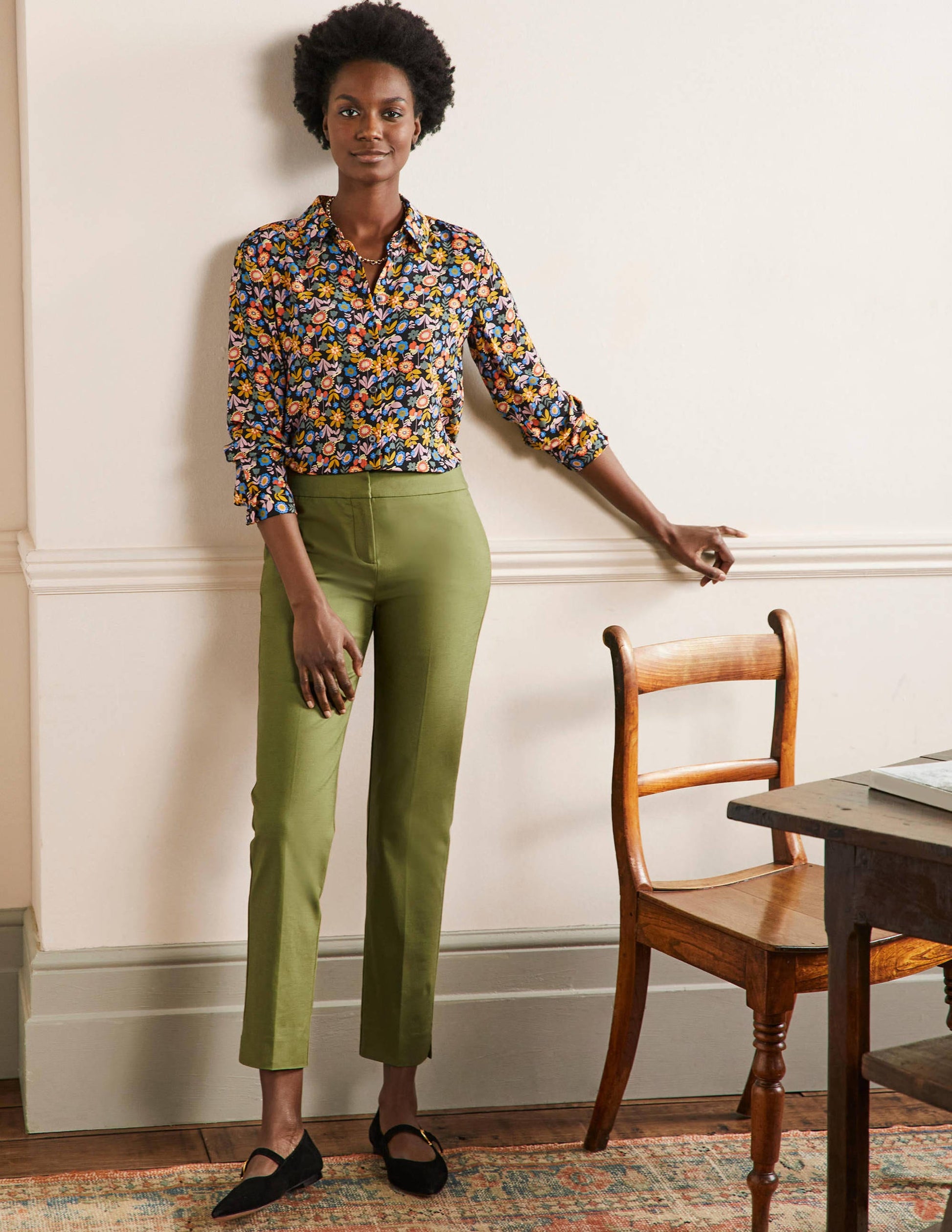 Richmond 7/8 Pants-Pea Green-1