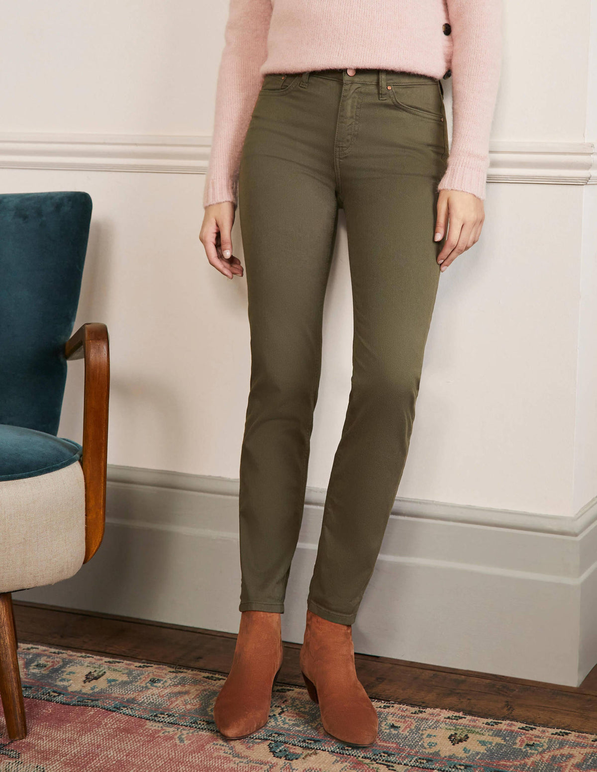 Slim Straight Jeans-Khaki-4