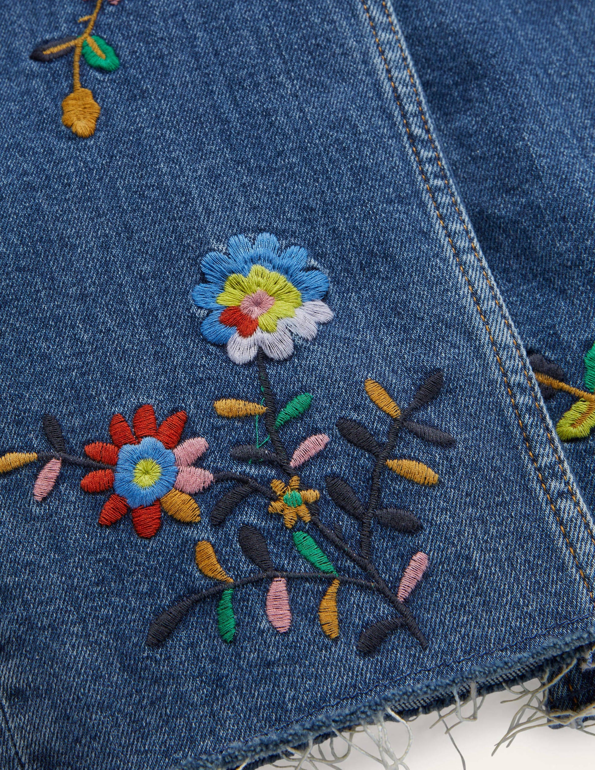 Relaxed Straight Jeans-Mid Vintage Embroidery-6