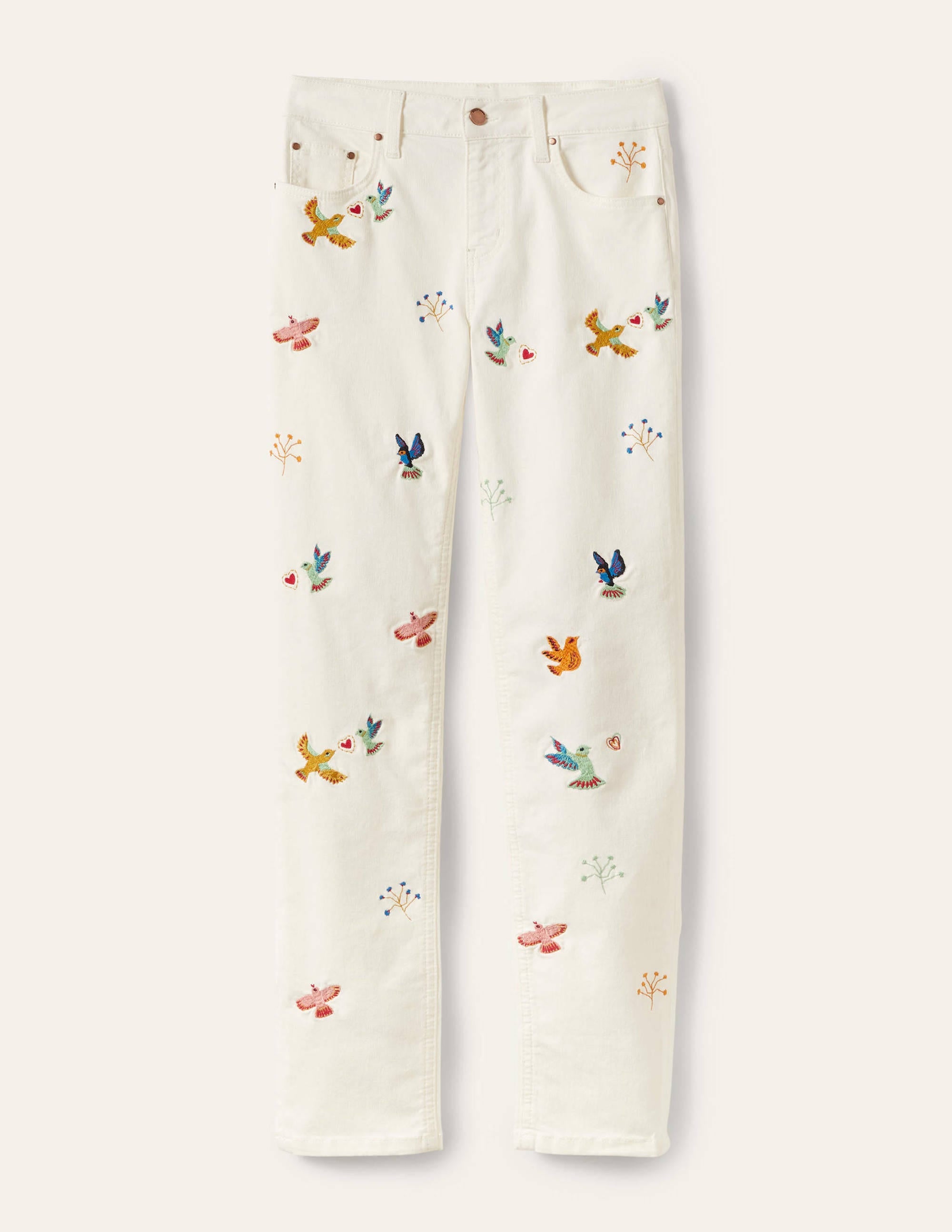 Girlfriend Jeans-Ecru, Embroidery - Image 5
