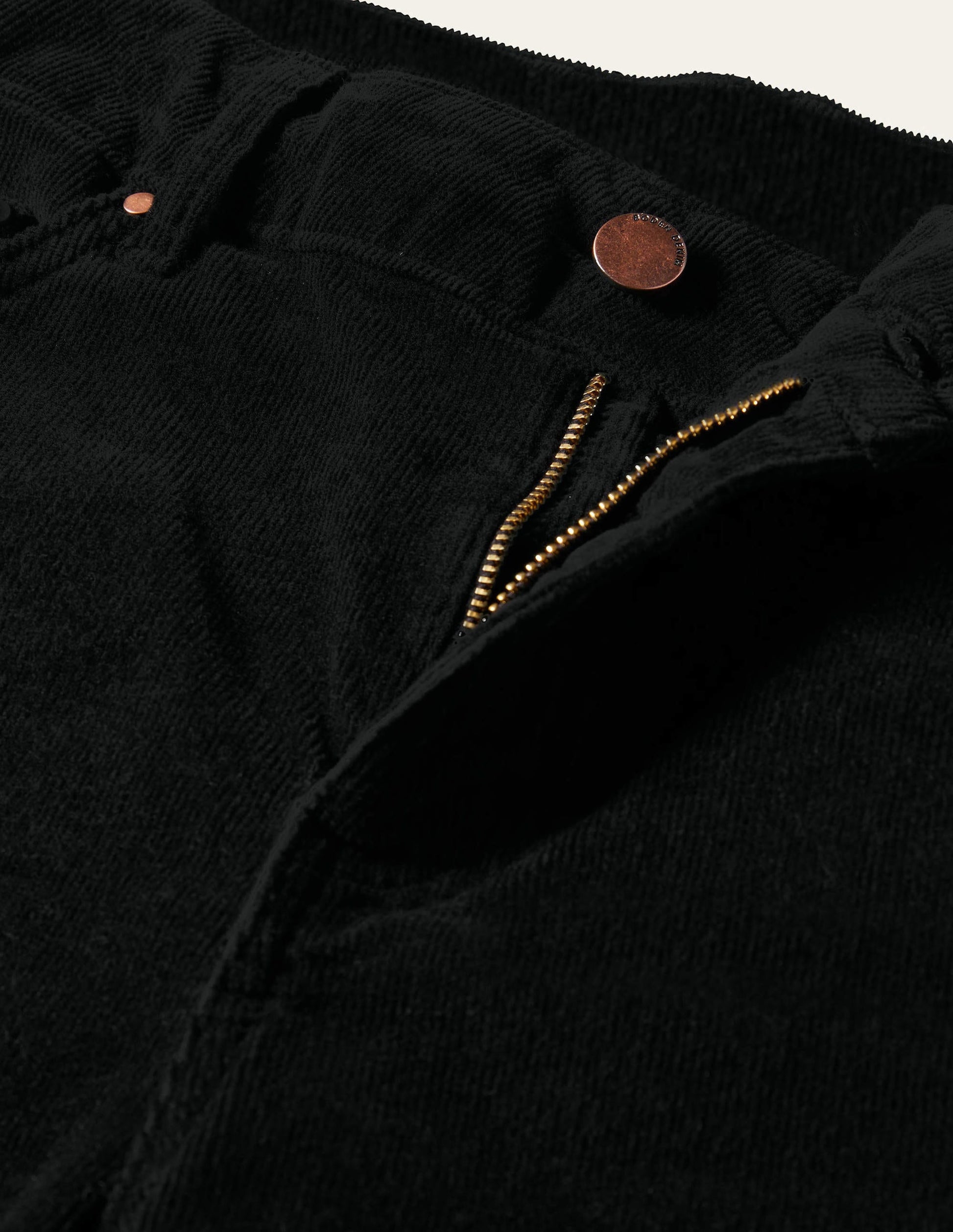 Corduroy Slim Straight Jeans-Black-5