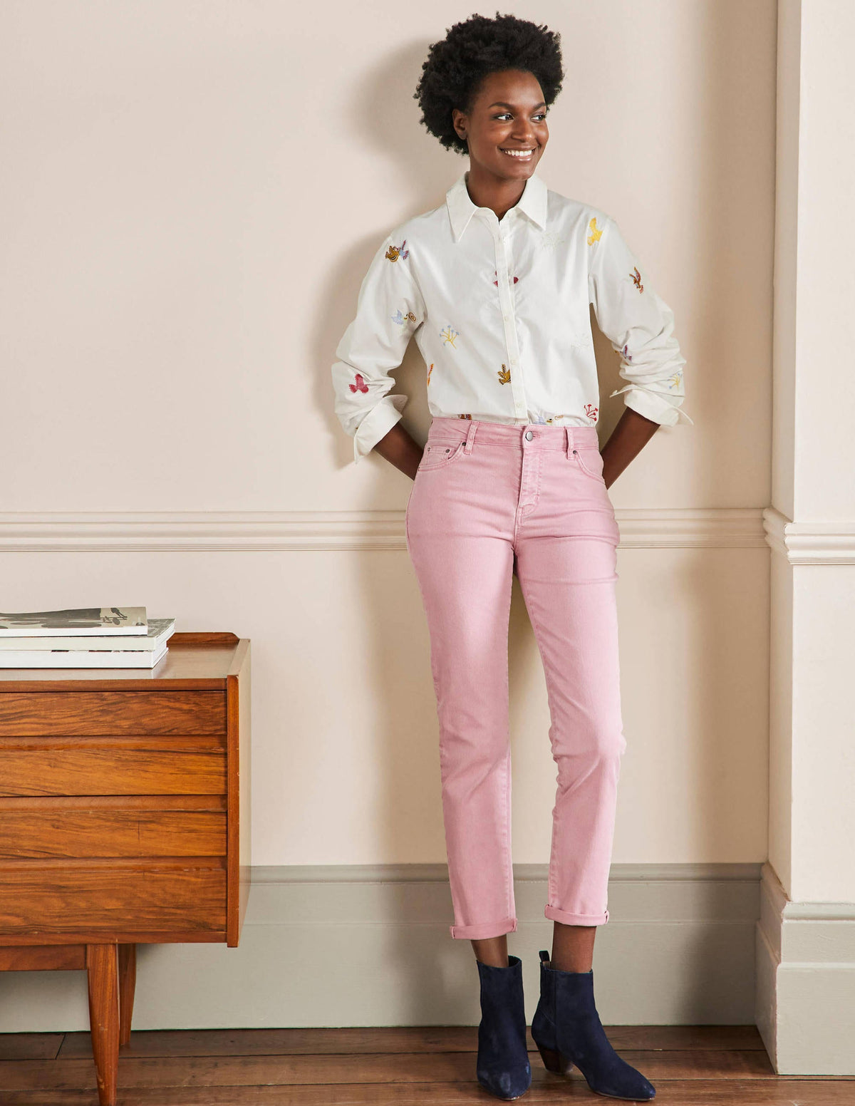 Slim Straight Ankle Skimmers-Posy Pink-1
