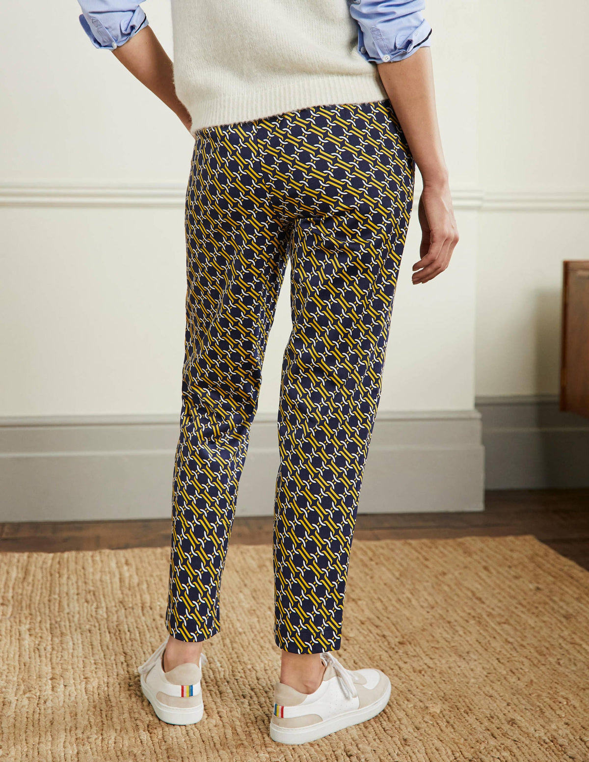 Pull On Pants-Navy, Chain Geo - Image 3