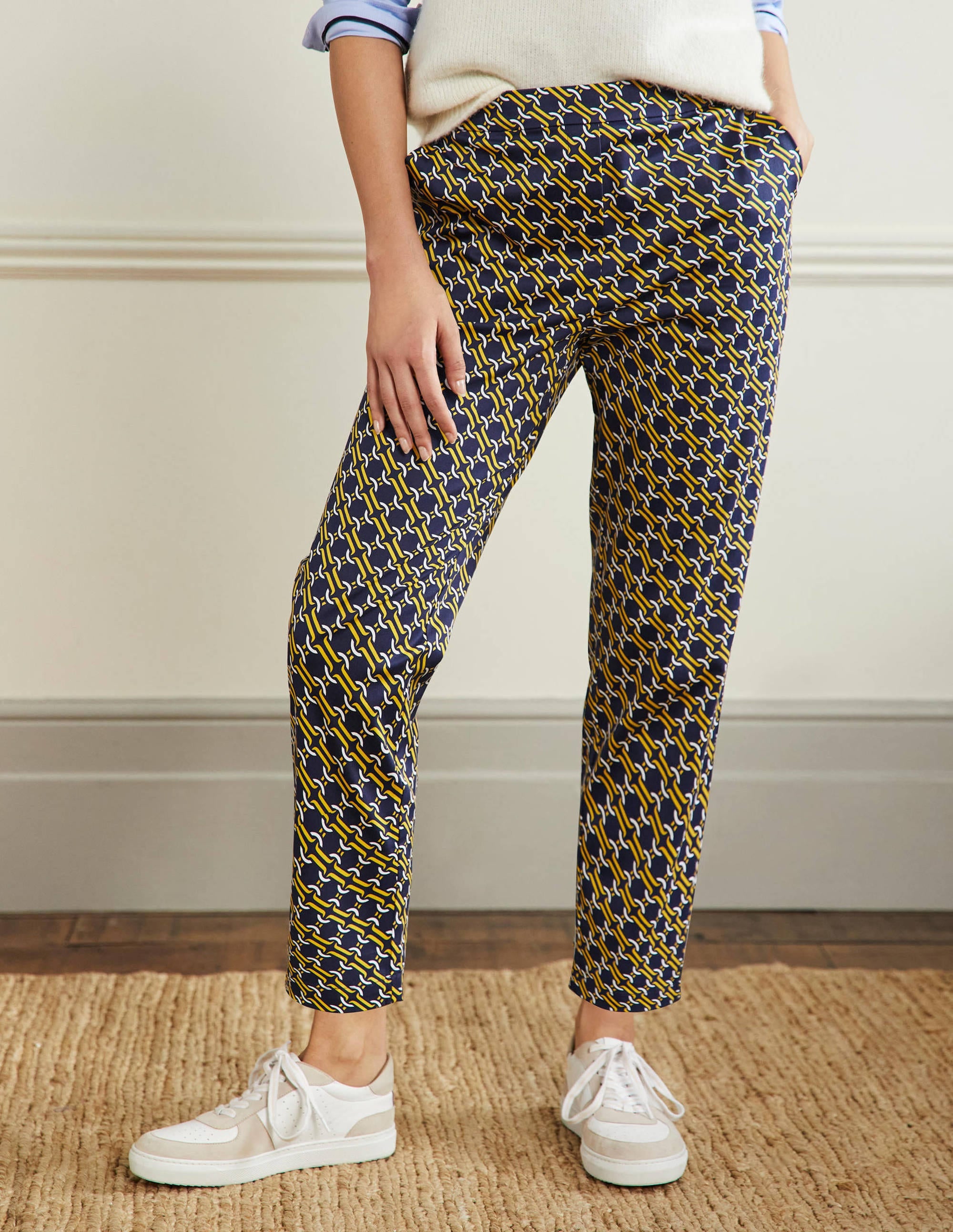 Pull On Pants-Navy, Chain Geo - Image 4