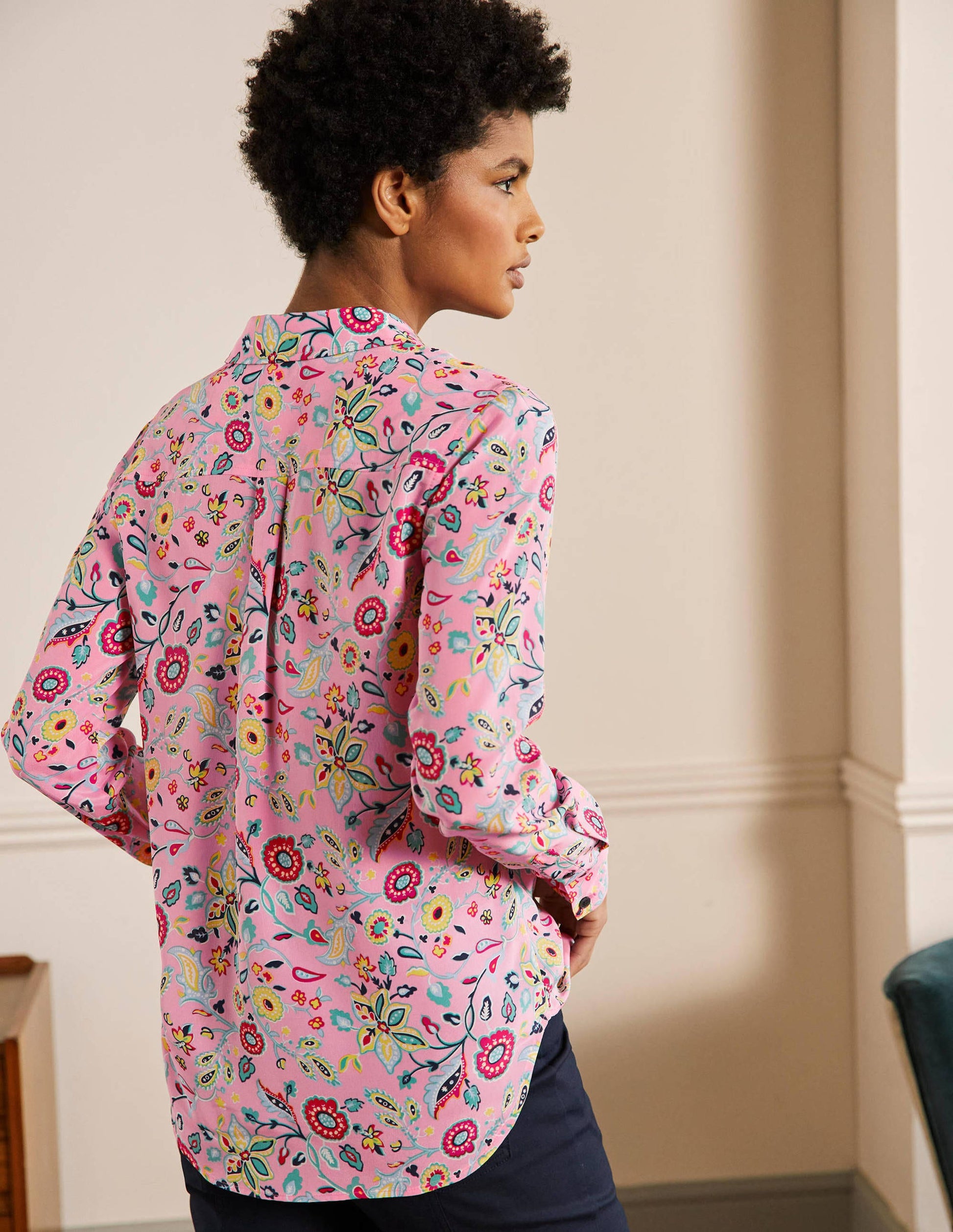 Silk Shirt-Sachet Pink, Opulent Paradise-3
