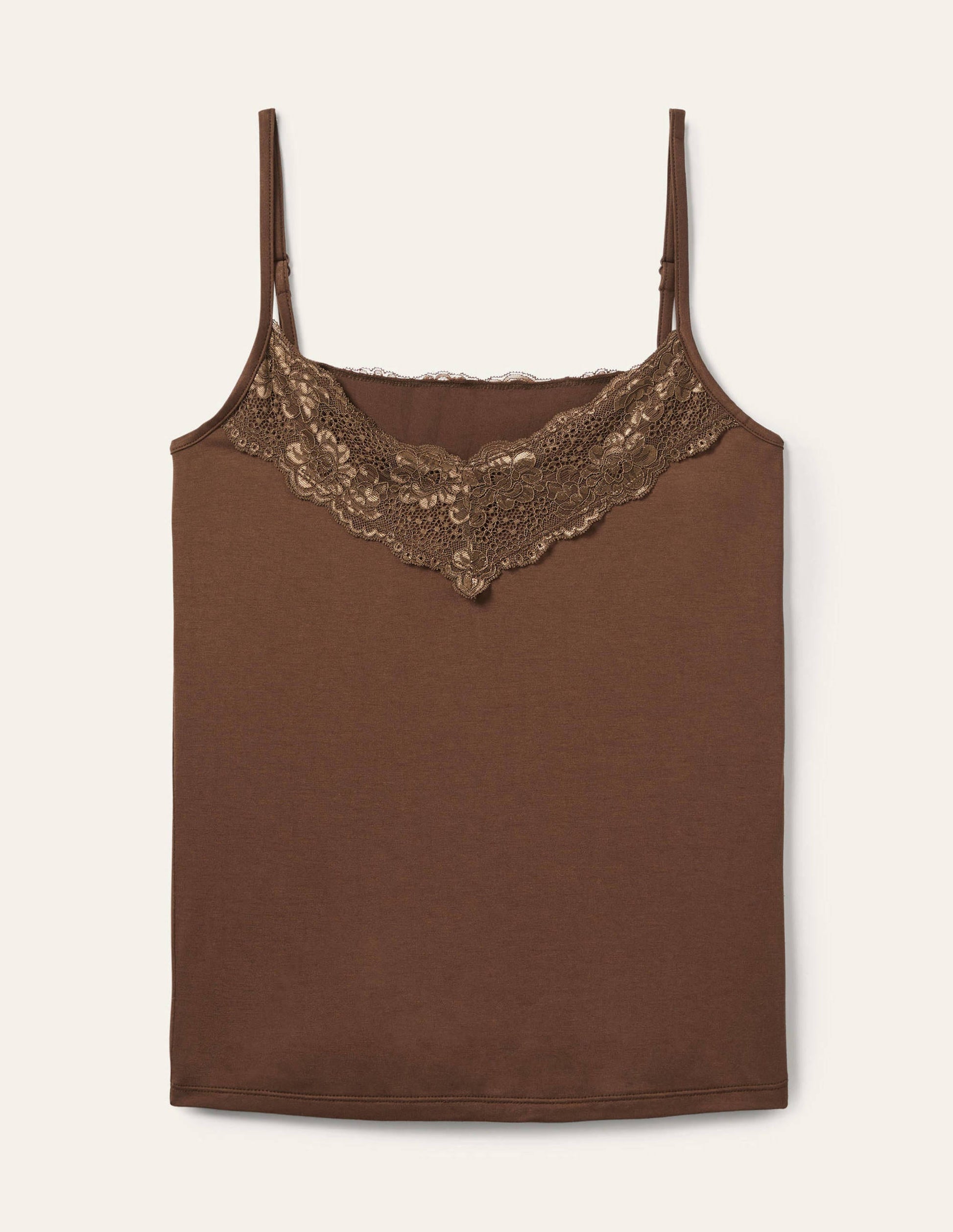 Lace Cami Top-Deep Brown-5