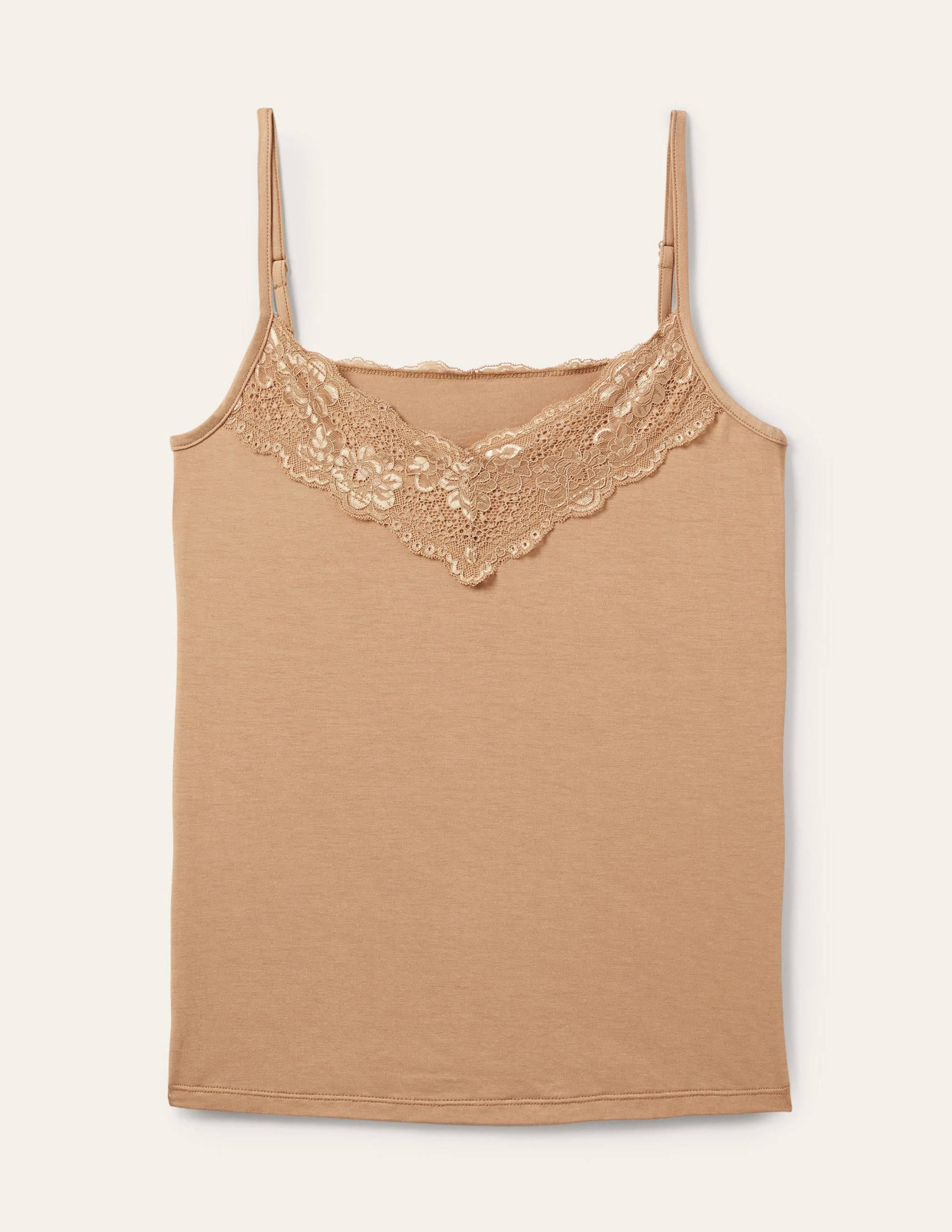 Lace Cami Top-Light Brown - Image 9