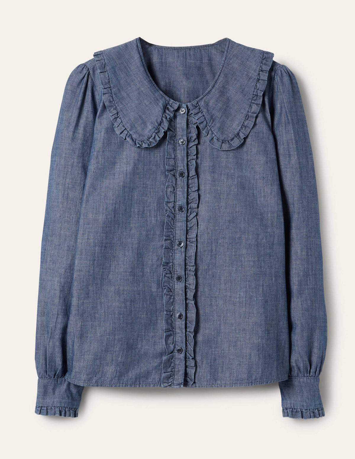 Statement Collar Shirt-Denim - Image 5