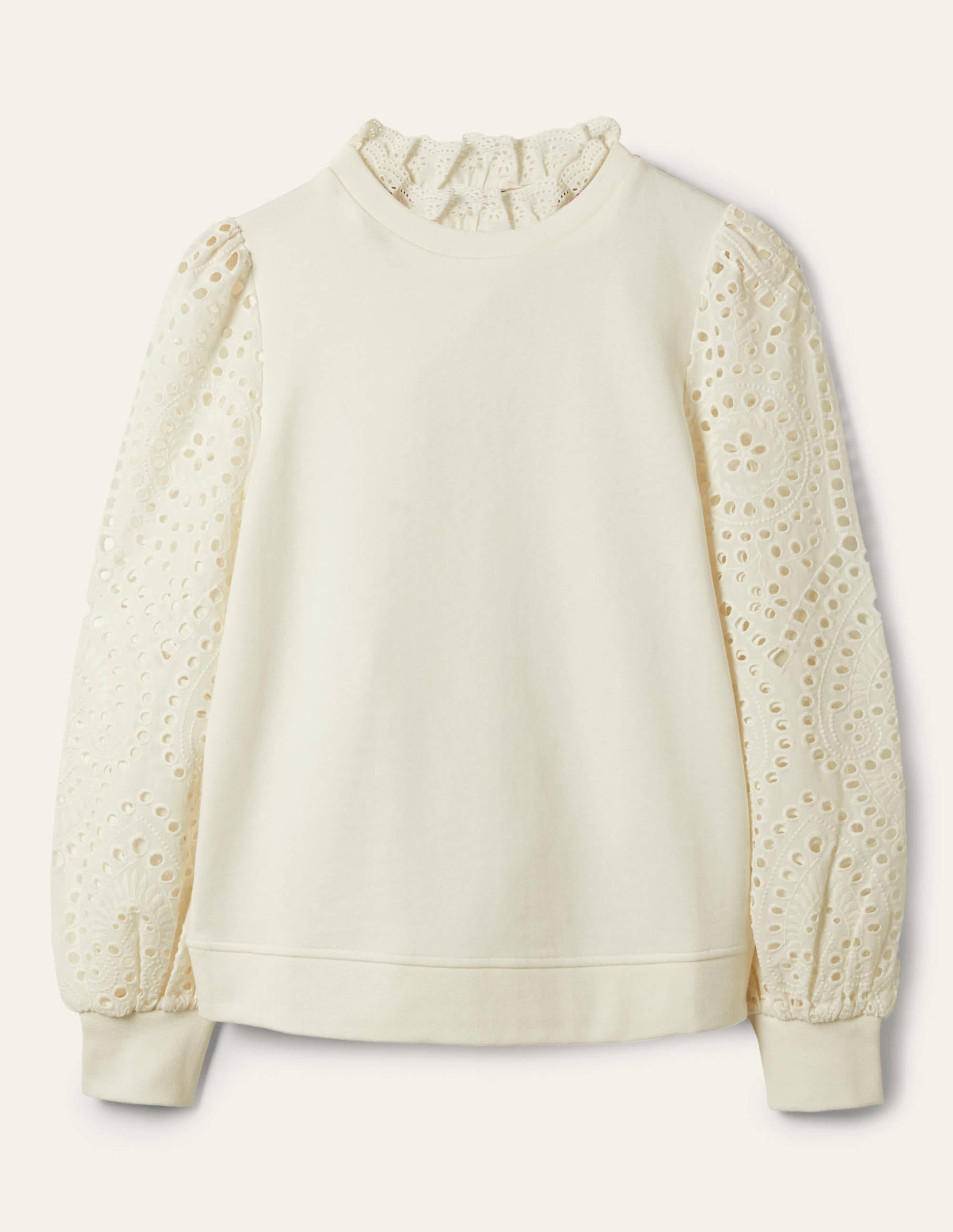 Broderie Blouson Sweatshirt-Ivory - Image 5