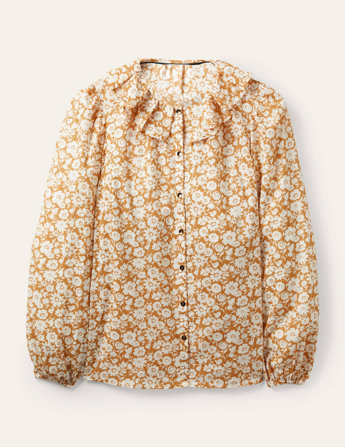 Pleated Collar Blouse-Brioche, Elegant Bloom - Image 5