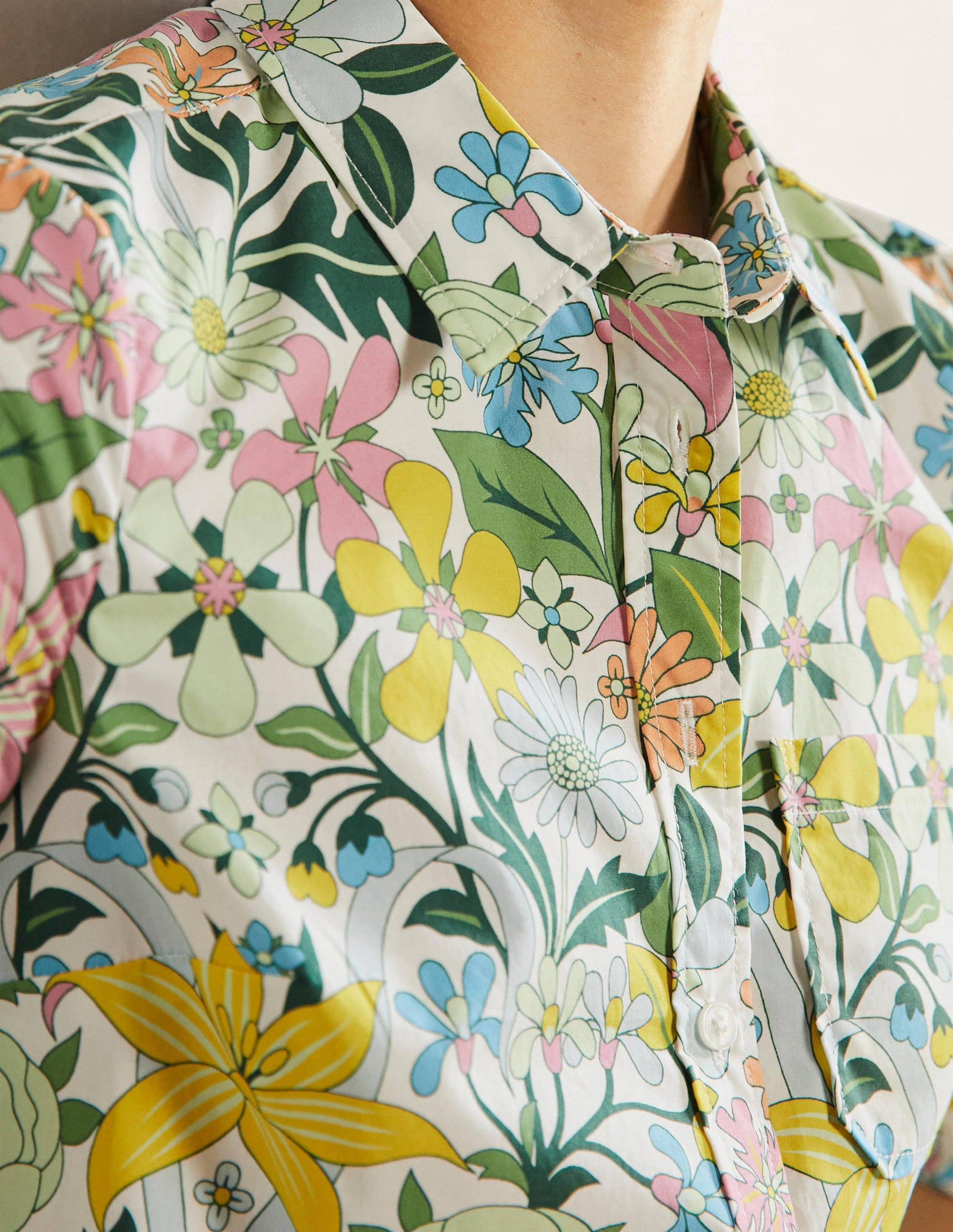 Classic Cotton Shirt-Ivory, Botanical Terrace-2
