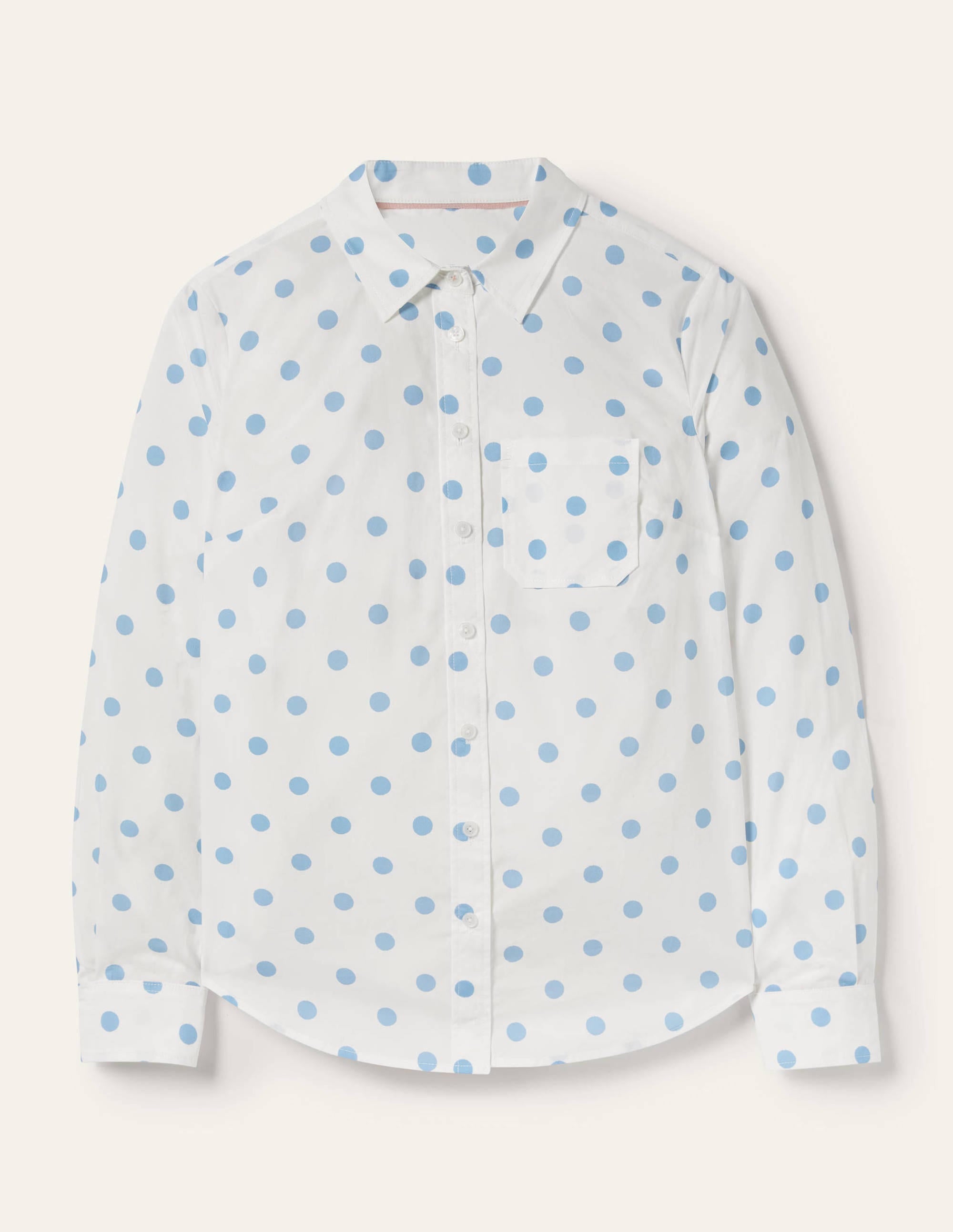 Classic Cotton Shirt-Dusky Blue Spot - Image 5