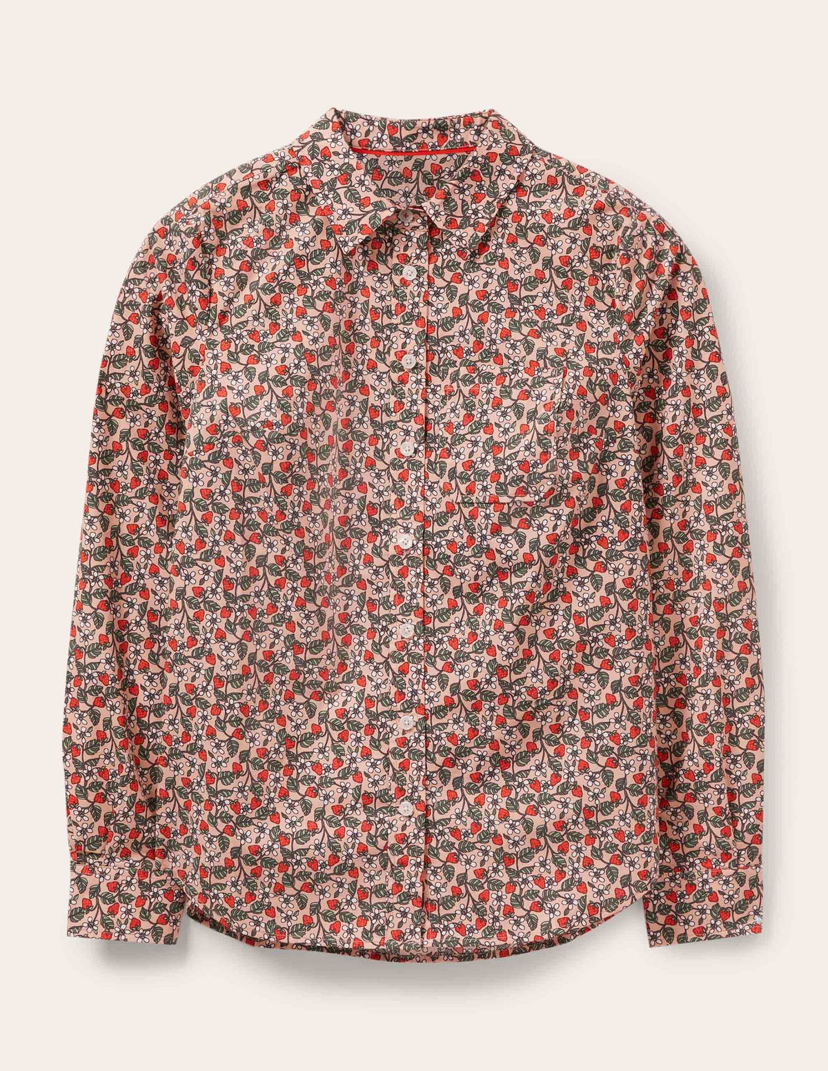 Classic Cotton Shirt-Milkshake, Flora Berry-6