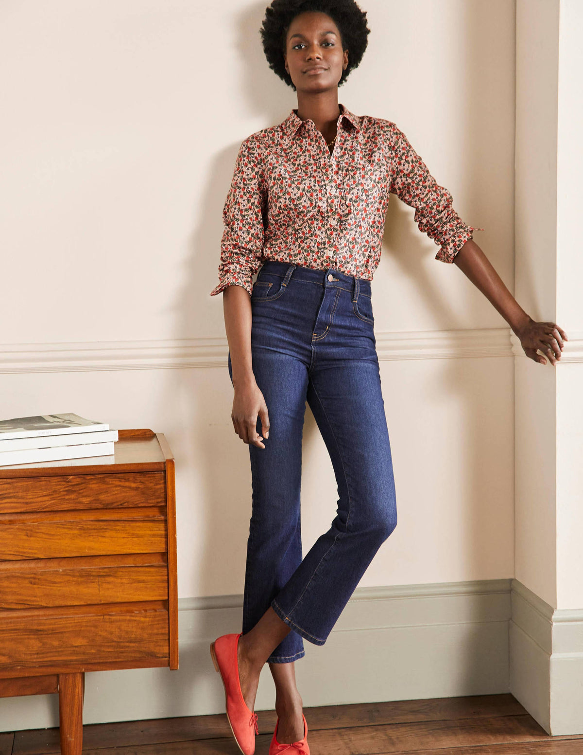 Classic Cotton Shirt-Milkshake, Flora Berry-4