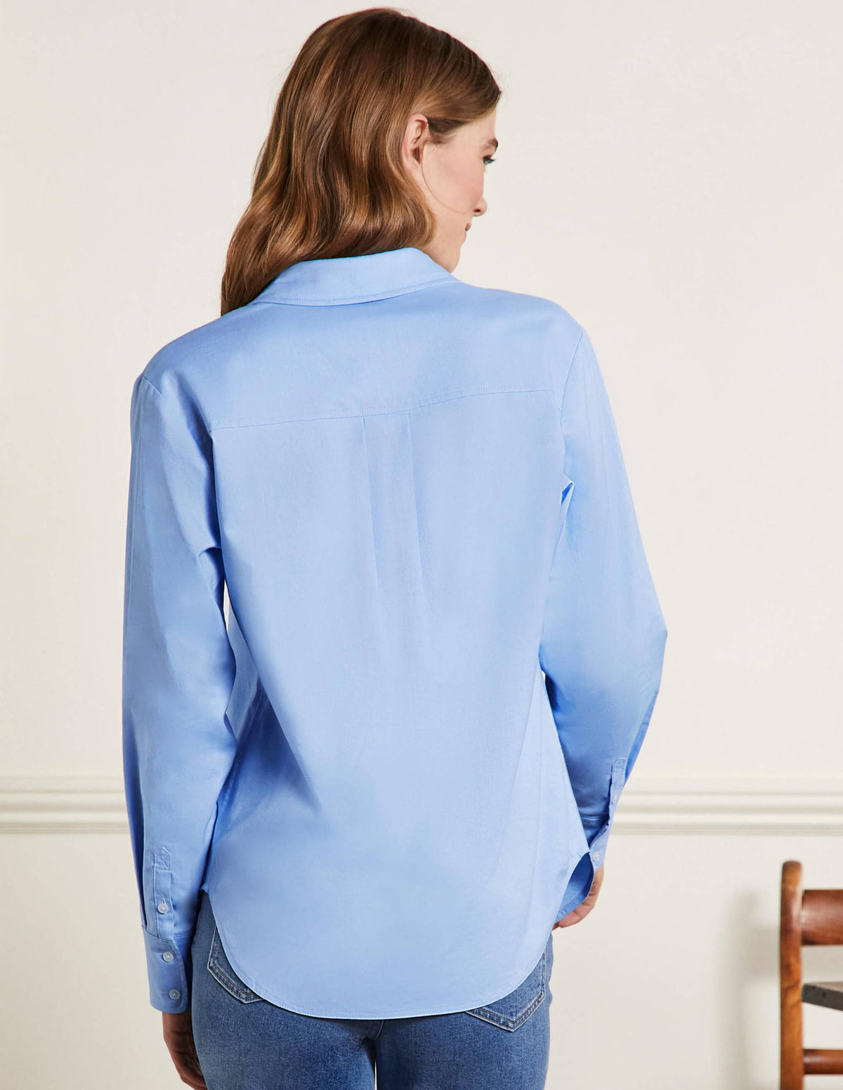Relaxed Cotton Shirt-Blue Oxford - Image 3