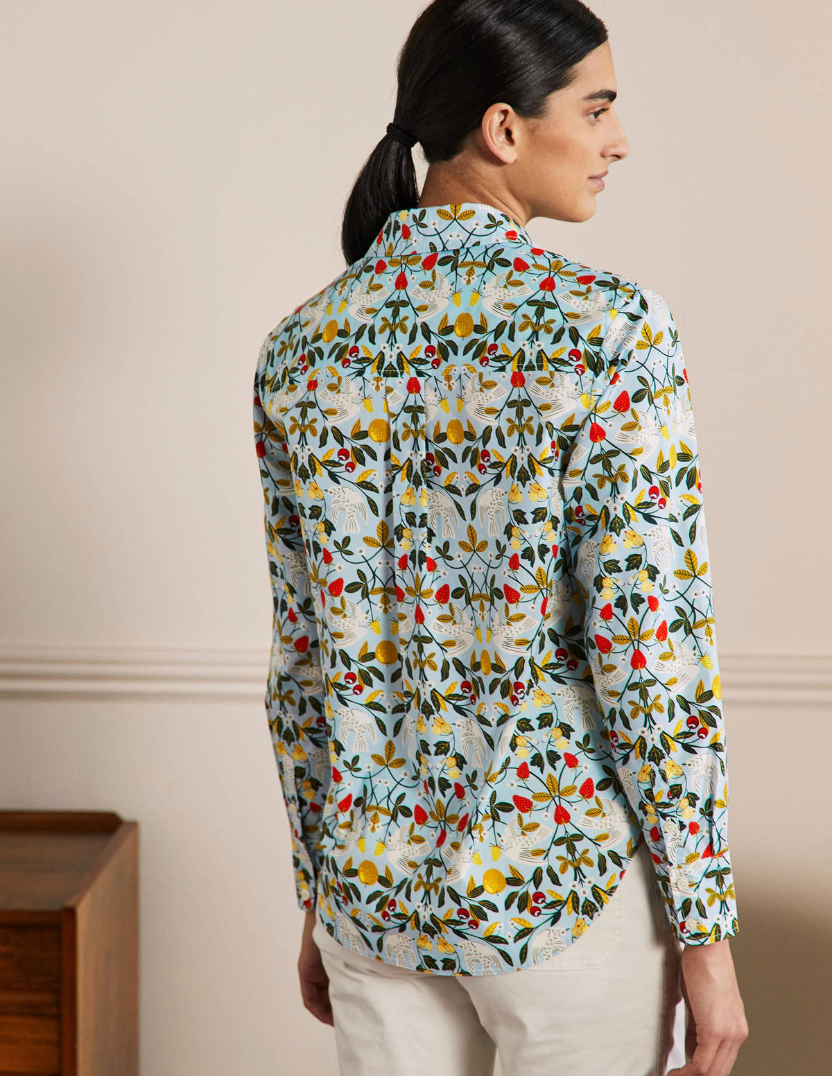 Relaxed Cotton Shirt-Surf, Bird Paradise-3