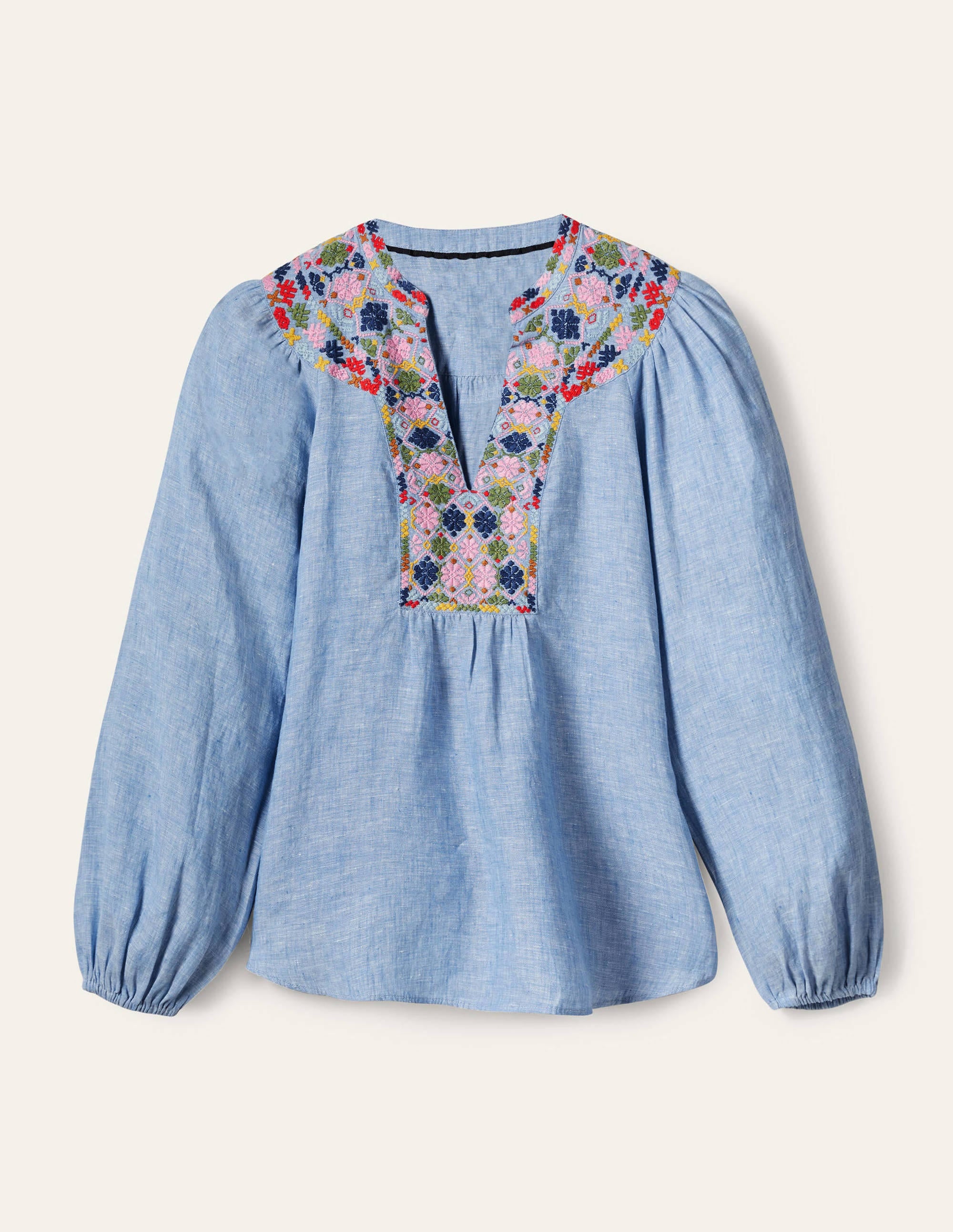 Embroidered Top-Chambray - Image 5