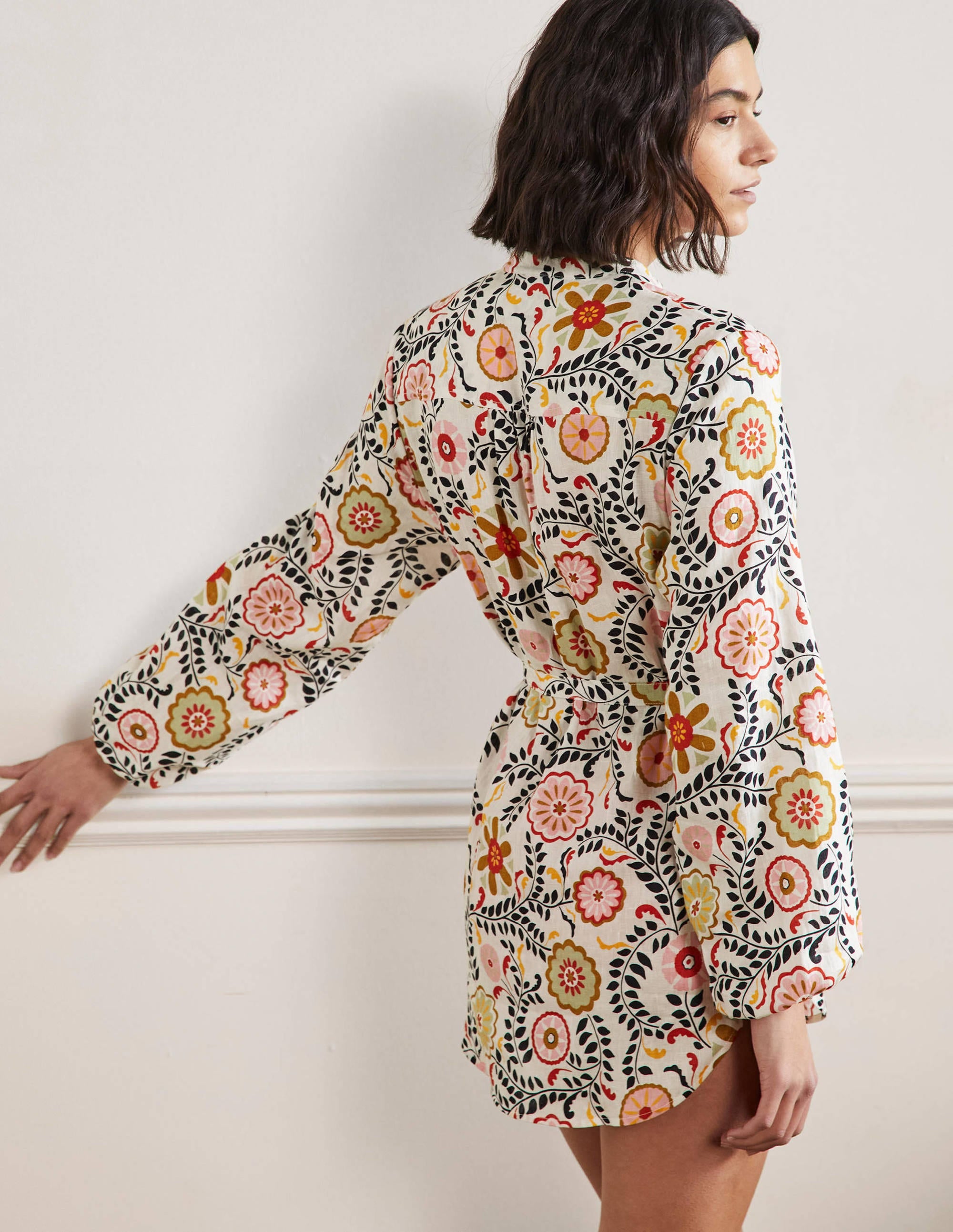 Rosie Linen Shirt-Ivory, Opulent Garden - Image 3