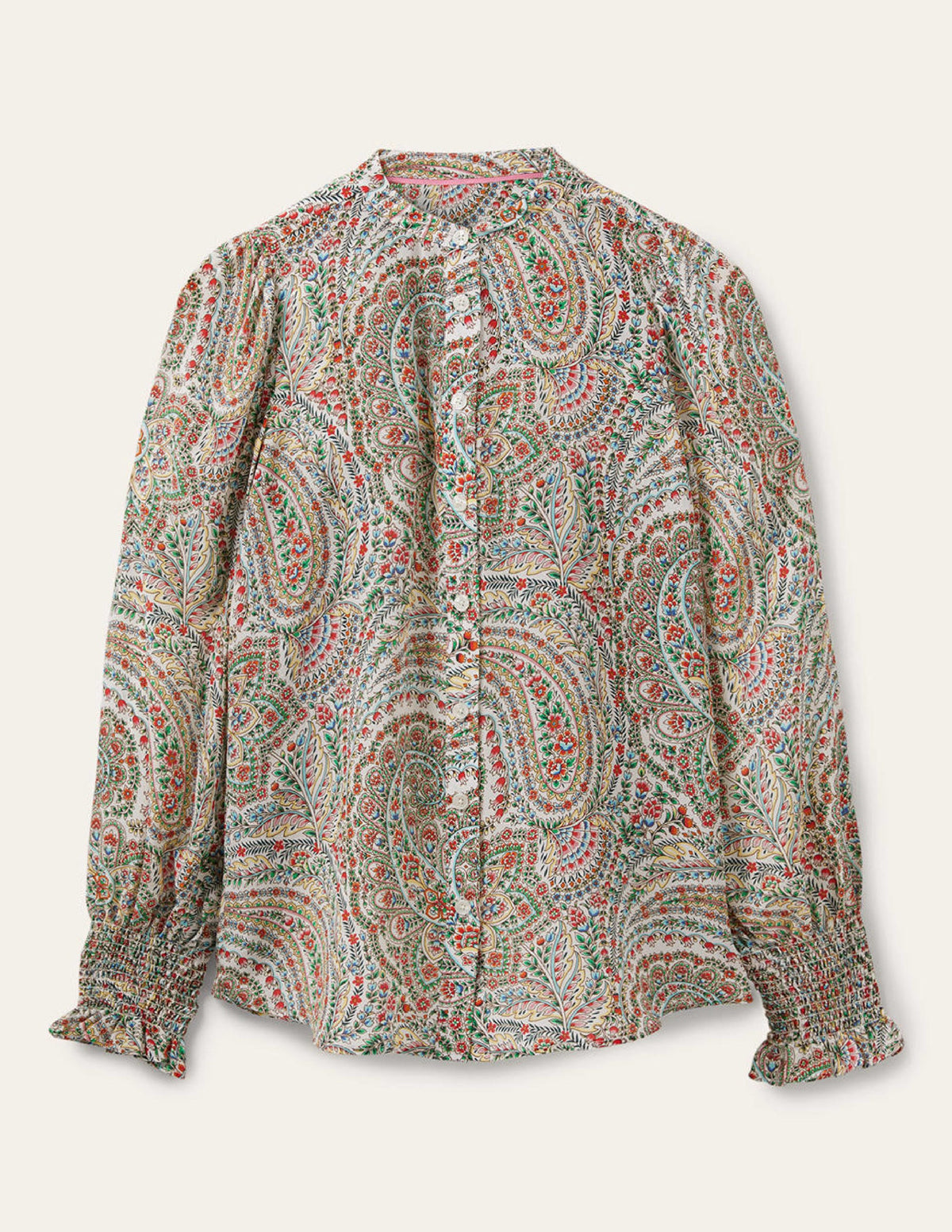 Dominique Silk Shirt-Ivory, Tropic Florals-6