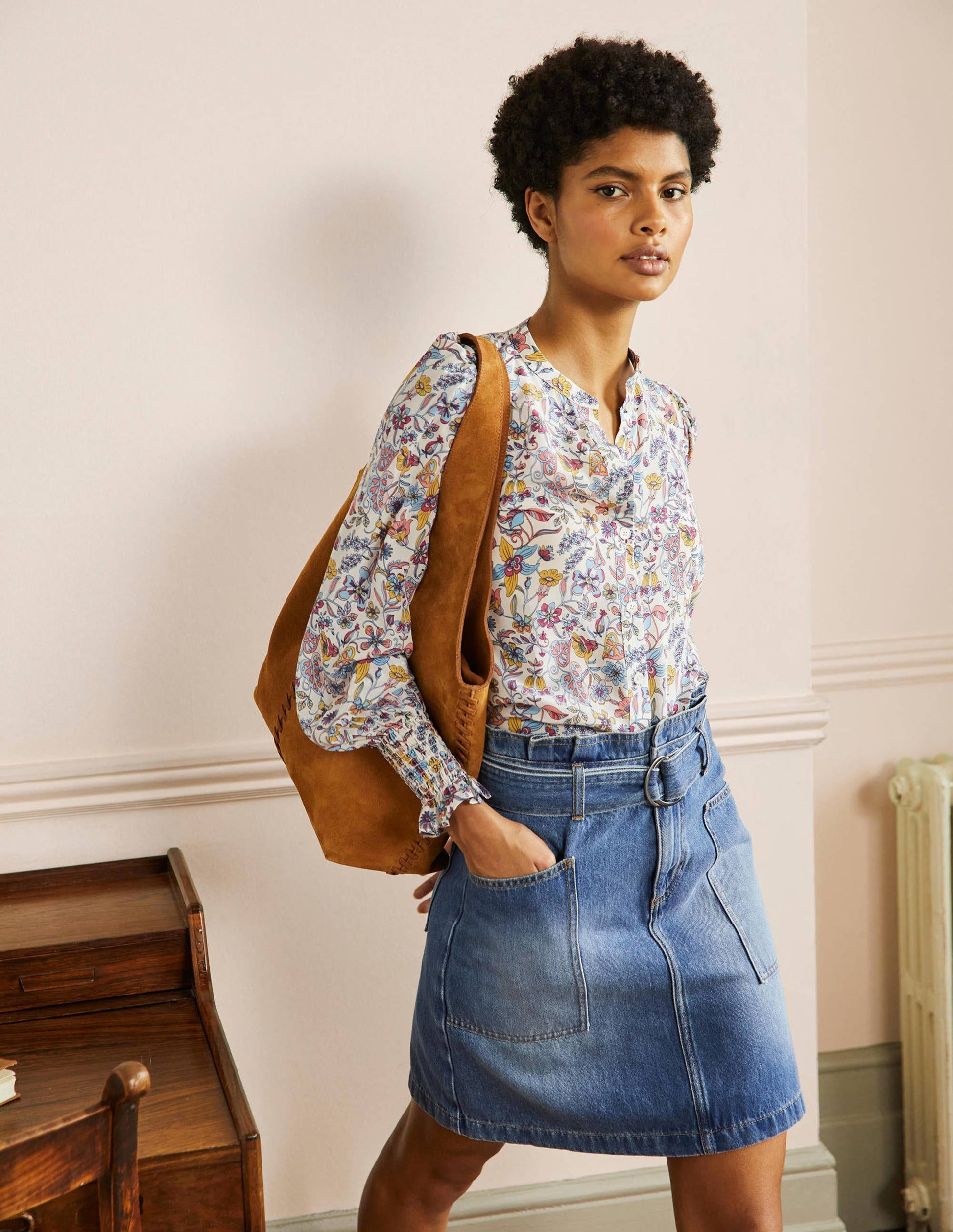 Dominique Silk Shirt-Ivory, Tropic Florals-4