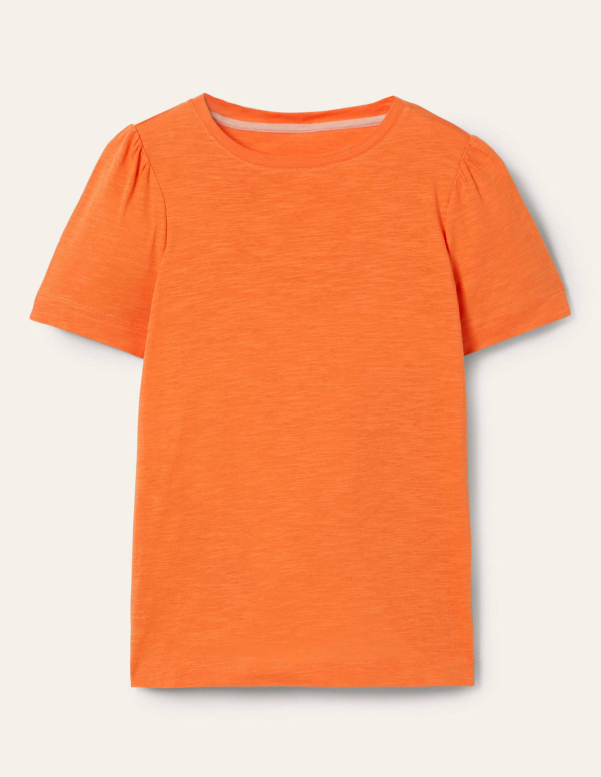 Puff Sleeve Cotton T-Shirt-Dusty Orange - Image 5