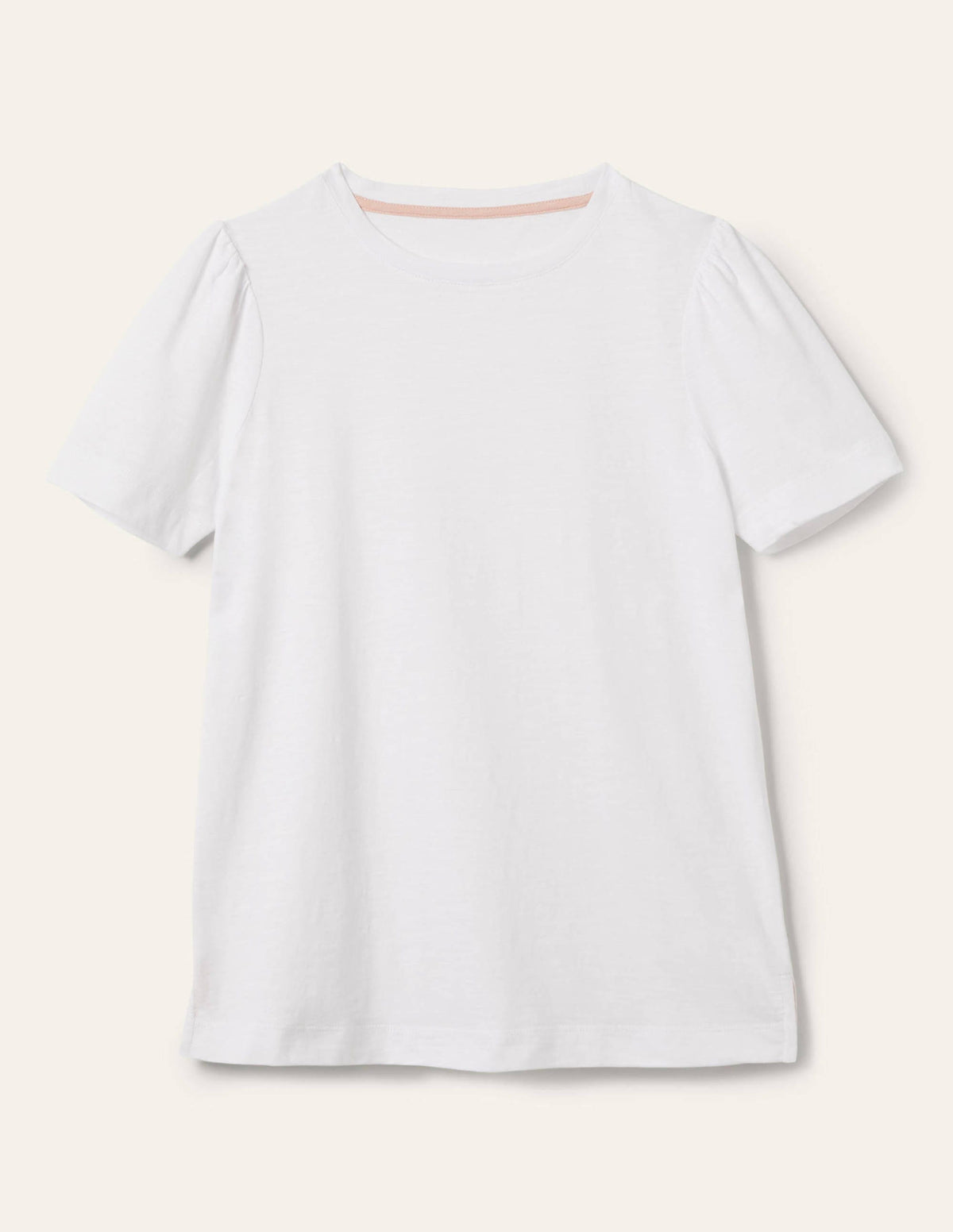 Puff Sleeve Cotton T-Shirt-White - Image 5